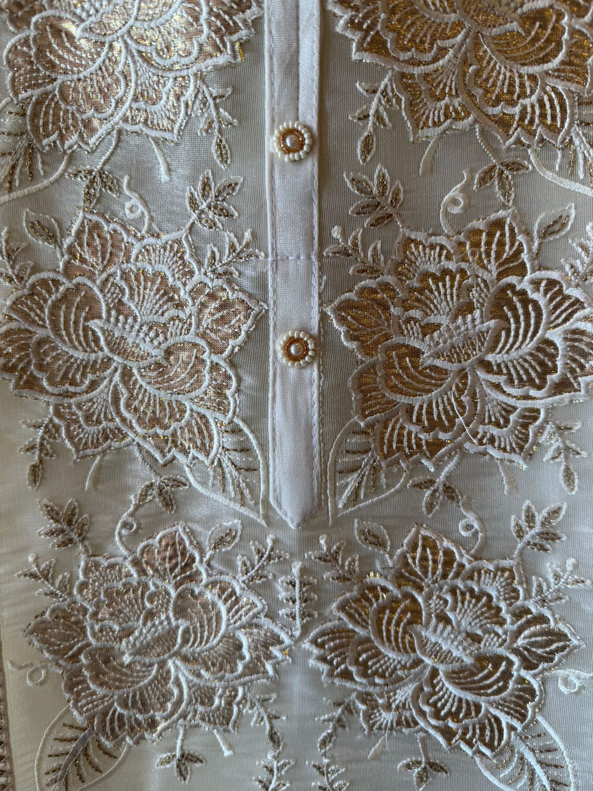 Floral Embroidered Suit with cutwork