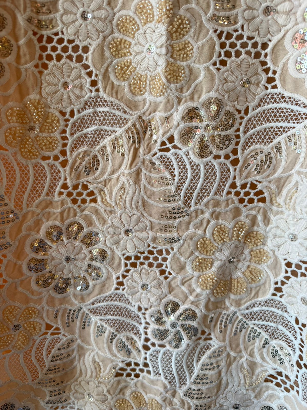 Cutwork crochet Embroidered Suit