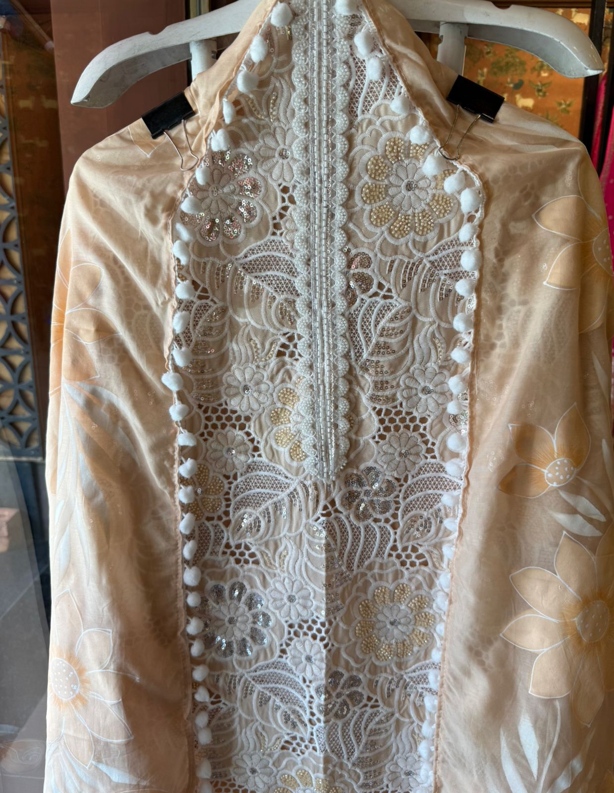 Cutwork crochet Embroidered Suit