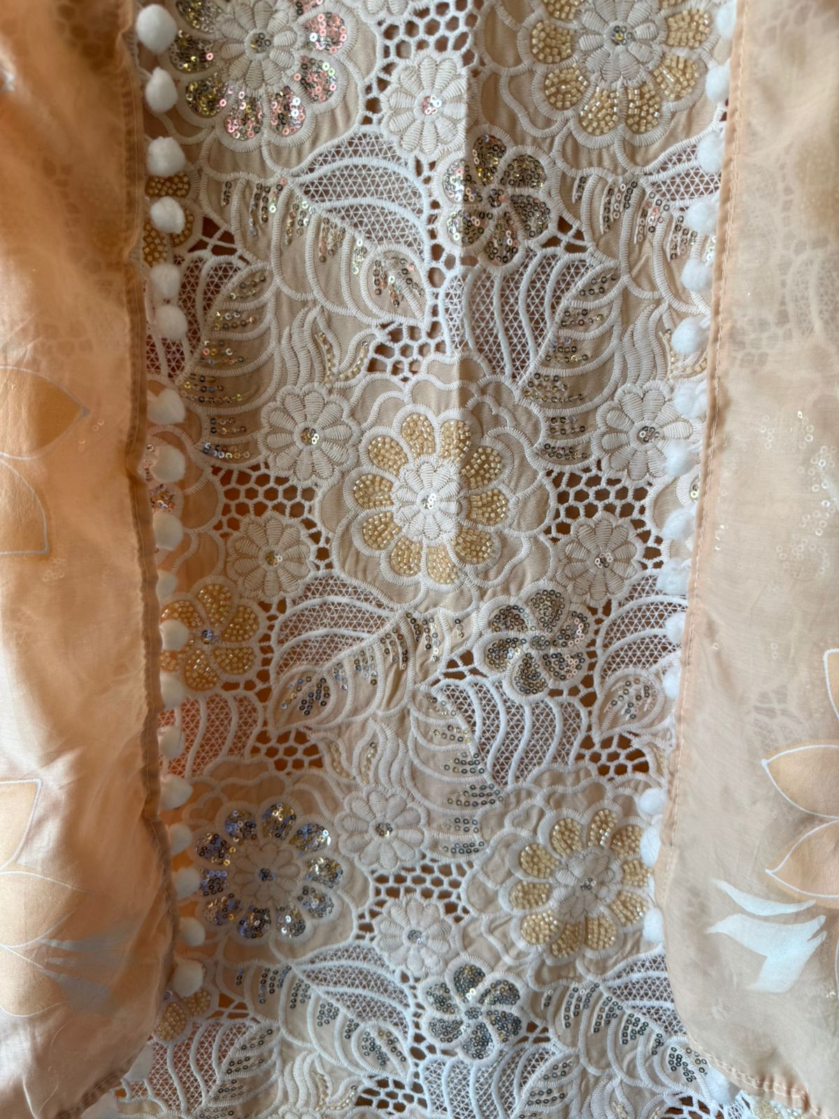 Cutwork crochet Embroidered Suit