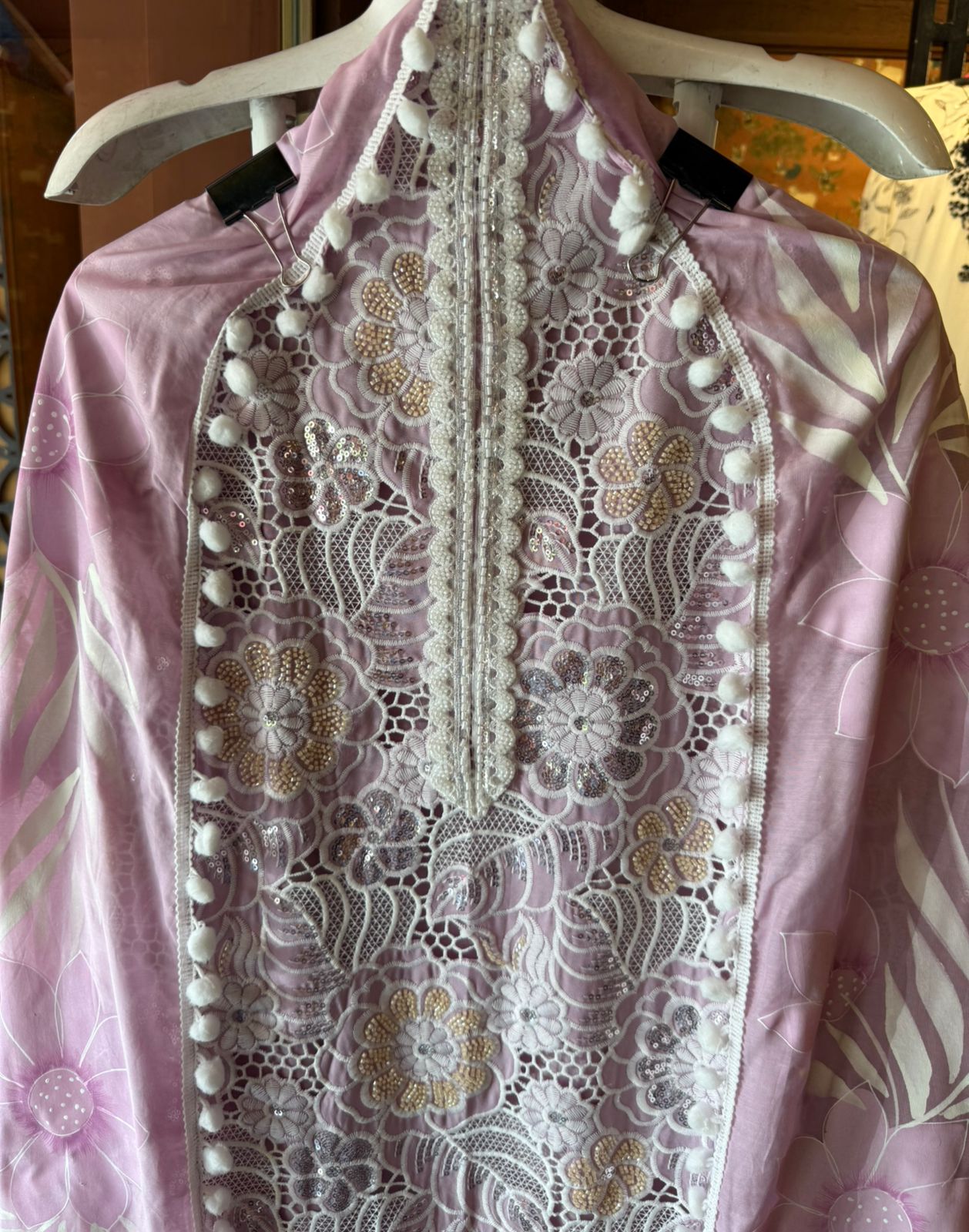 Cutwork crochet Embroidered Suit