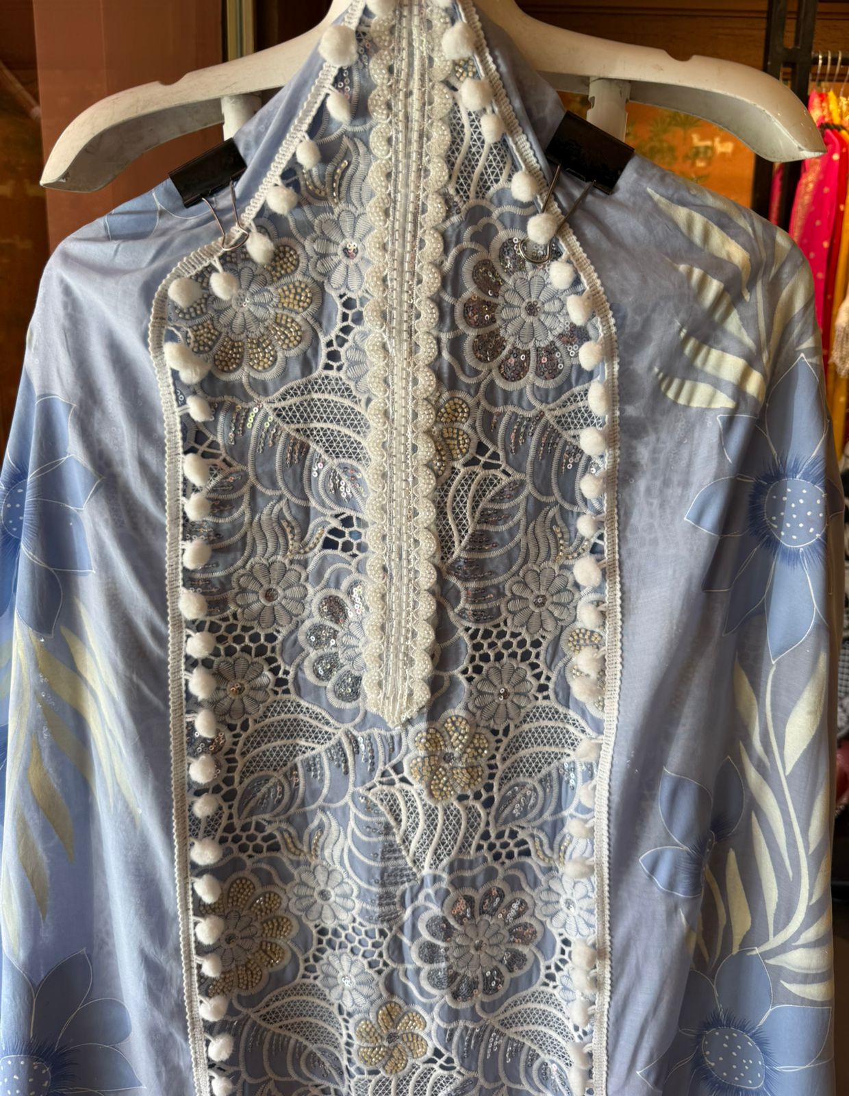 Cutwork crochet Embroidered Suit