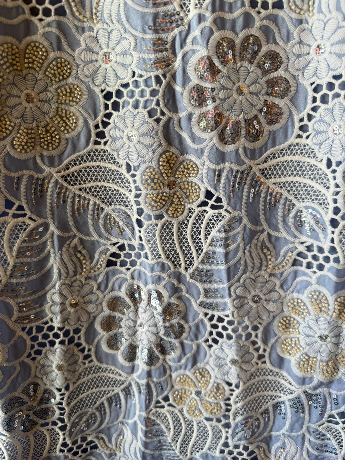 Cutwork crochet Embroidered Suit