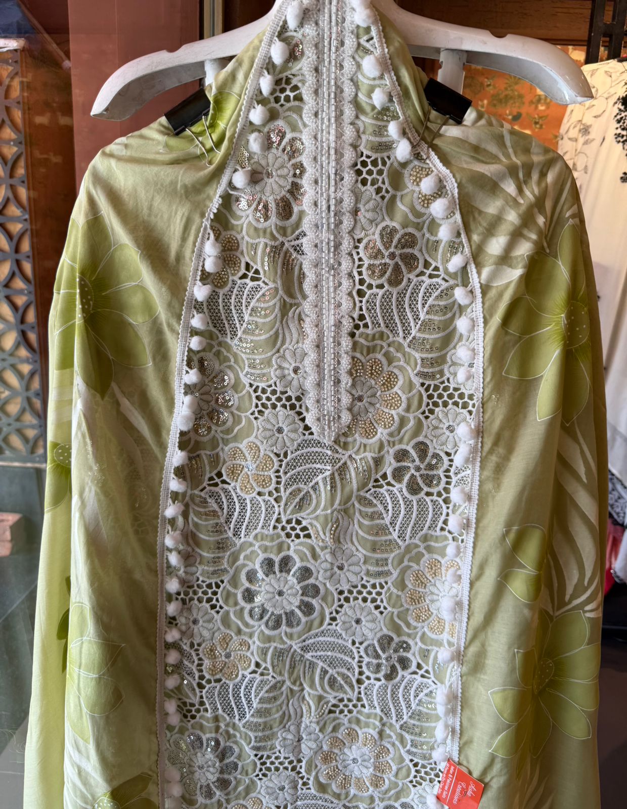 Cutwork crochet Embroidered Suit