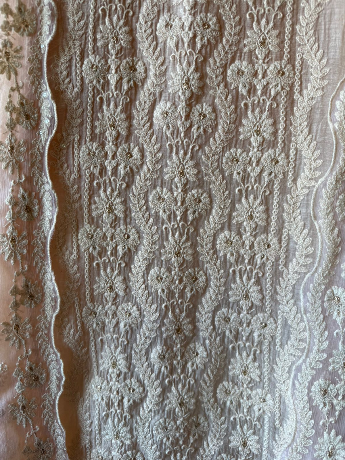 Lakhnavi Embroidered Suit on Mul cotton