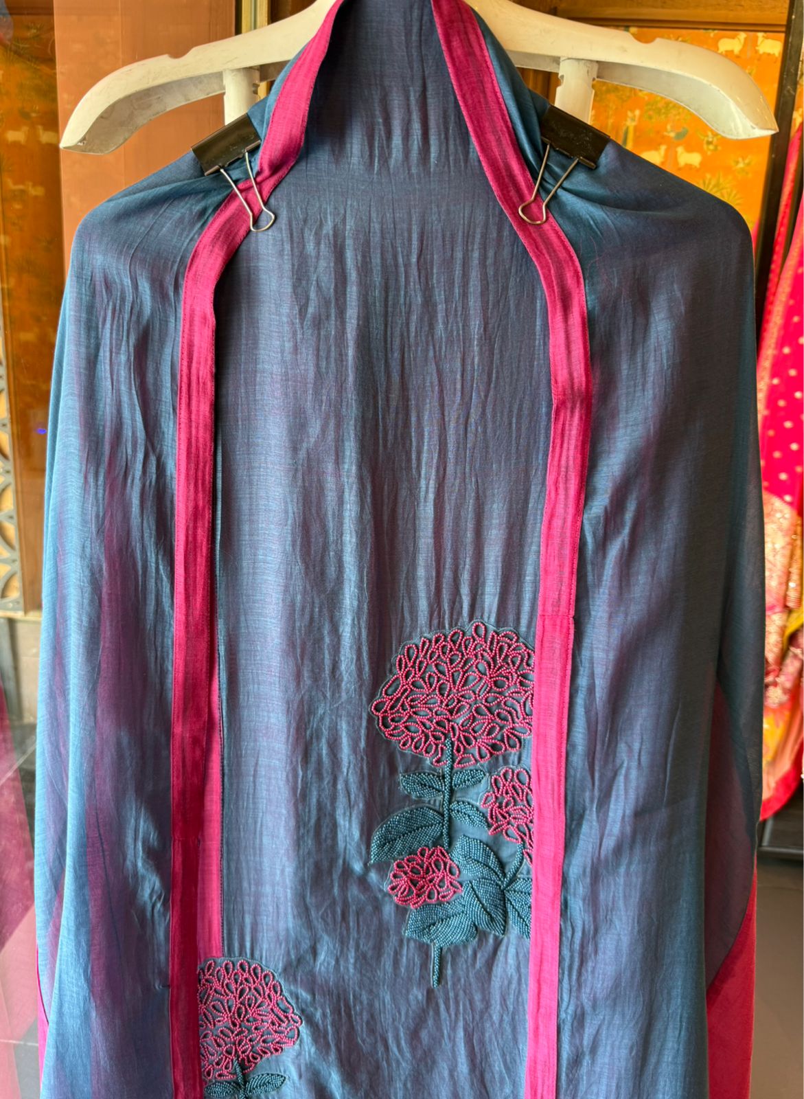 Handwork embellished designer unstitched Suit set