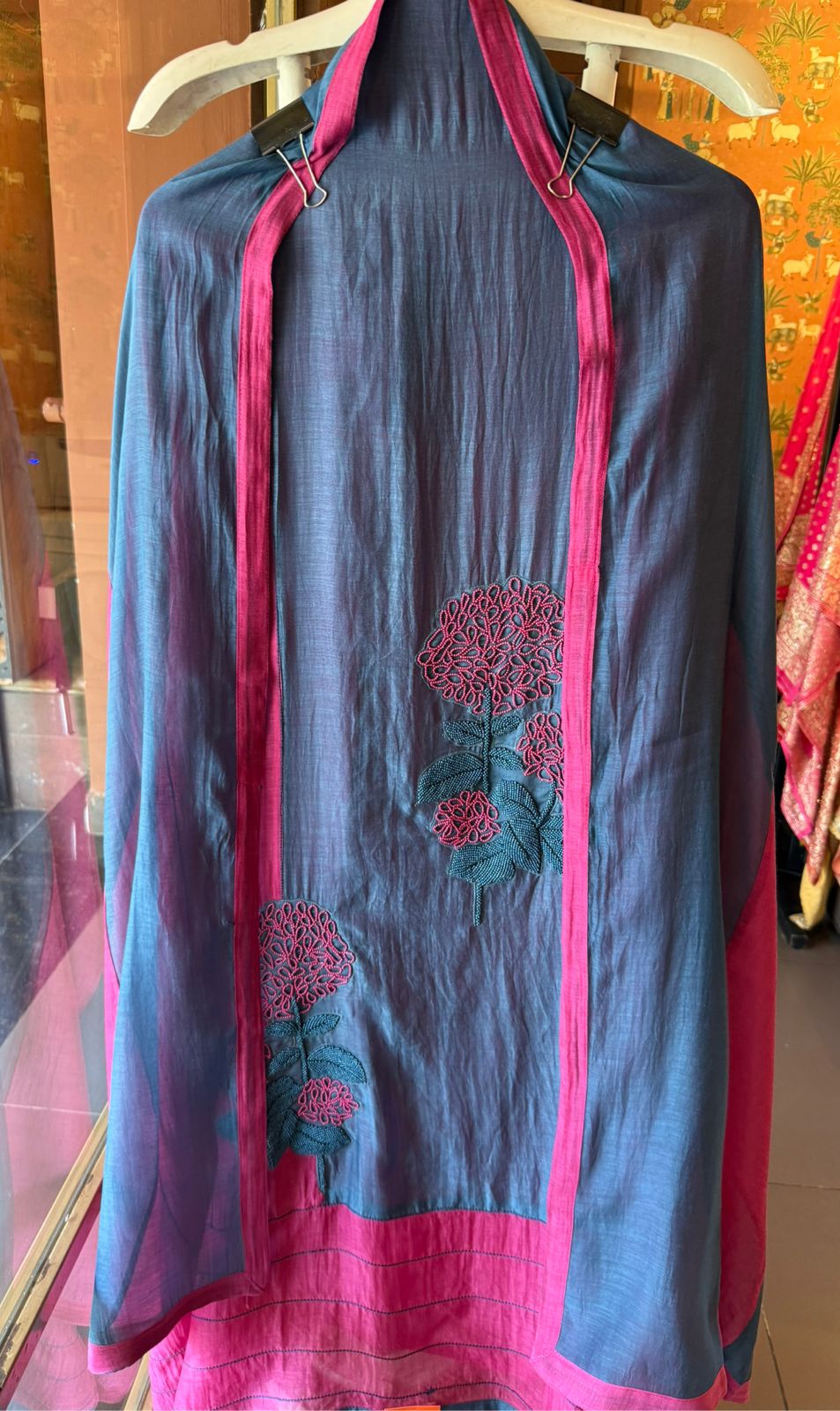Handwork embellished designer unstitched Suit set