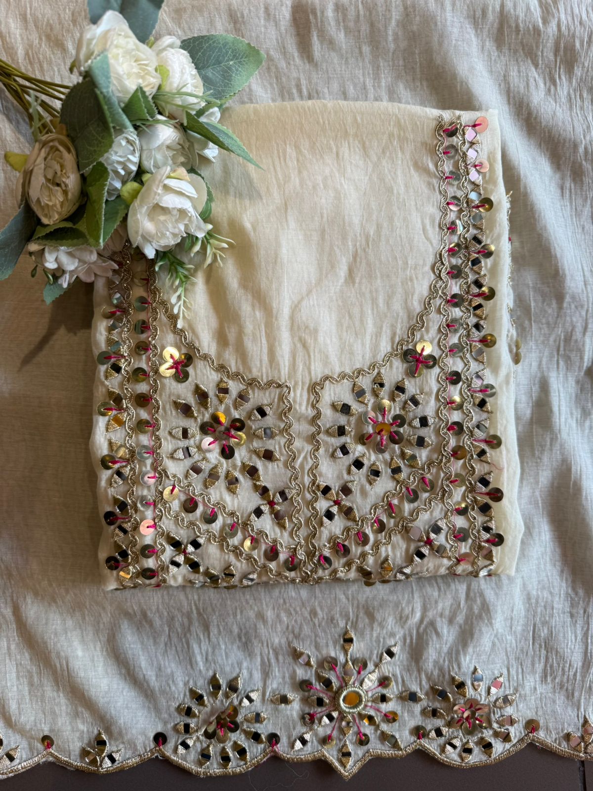 Premium Chanderi Mul chanderi unstitched suit