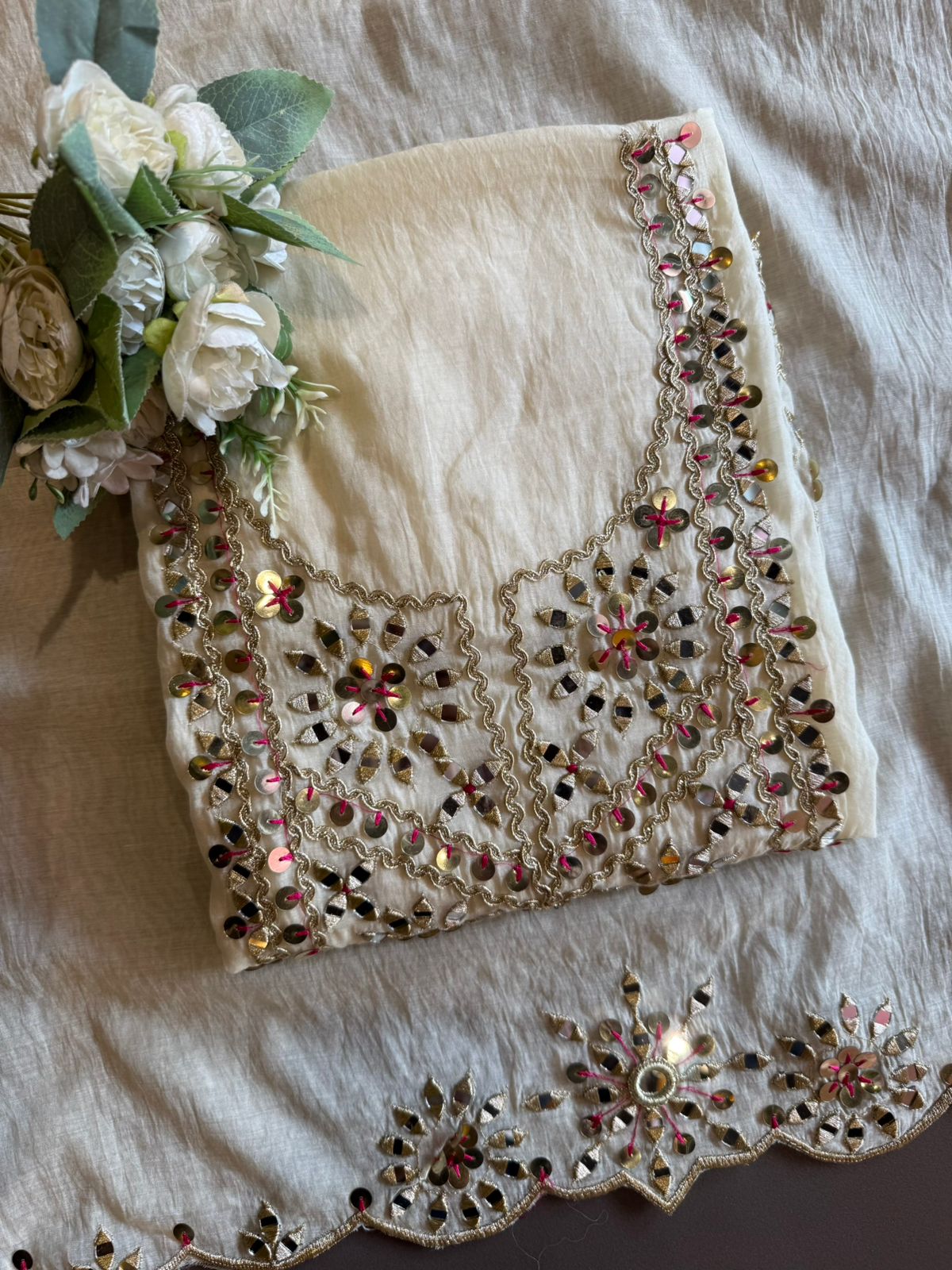 Premium Chanderi Mul chanderi unstitched suit