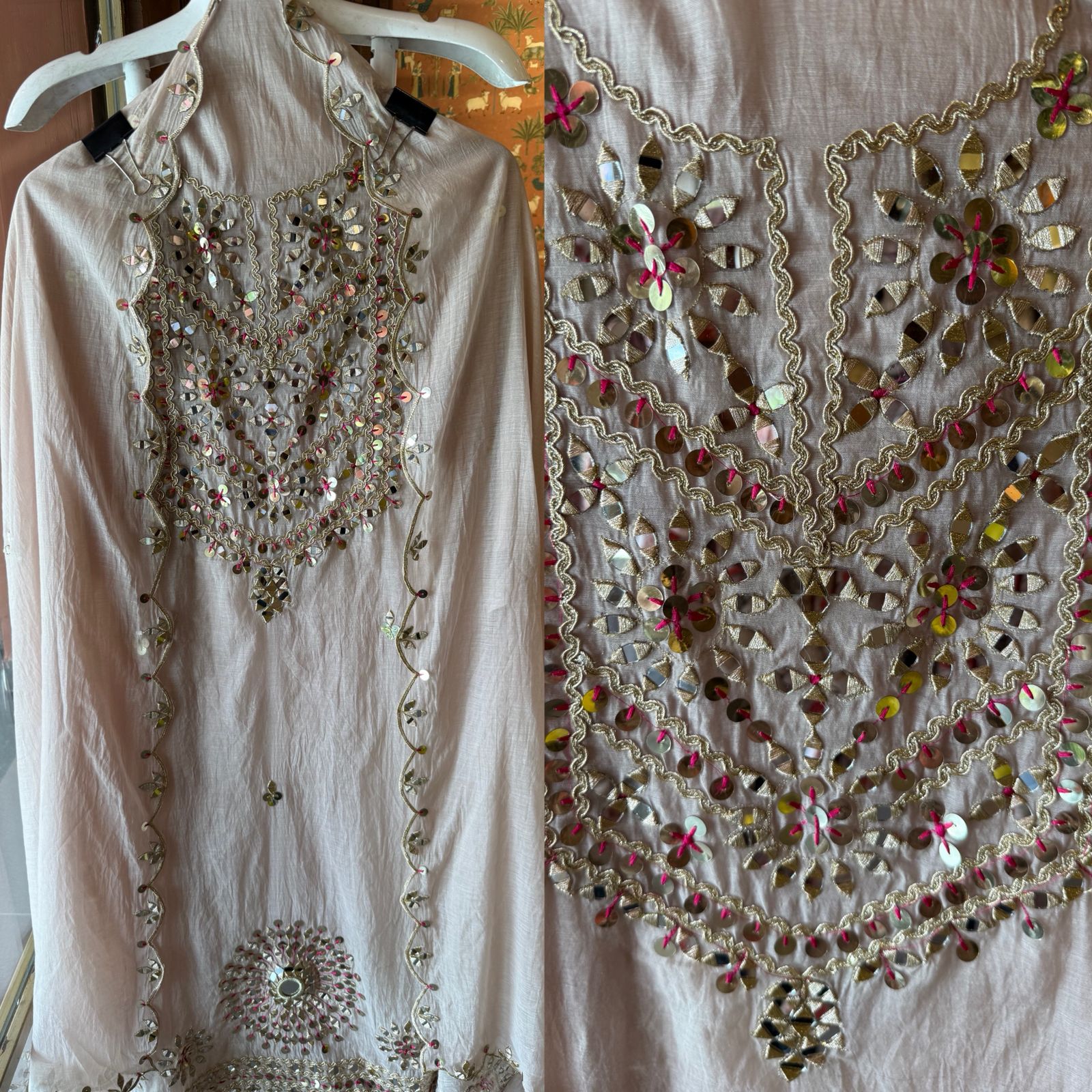 Premium Chanderi Mul chanderi unstitched suit