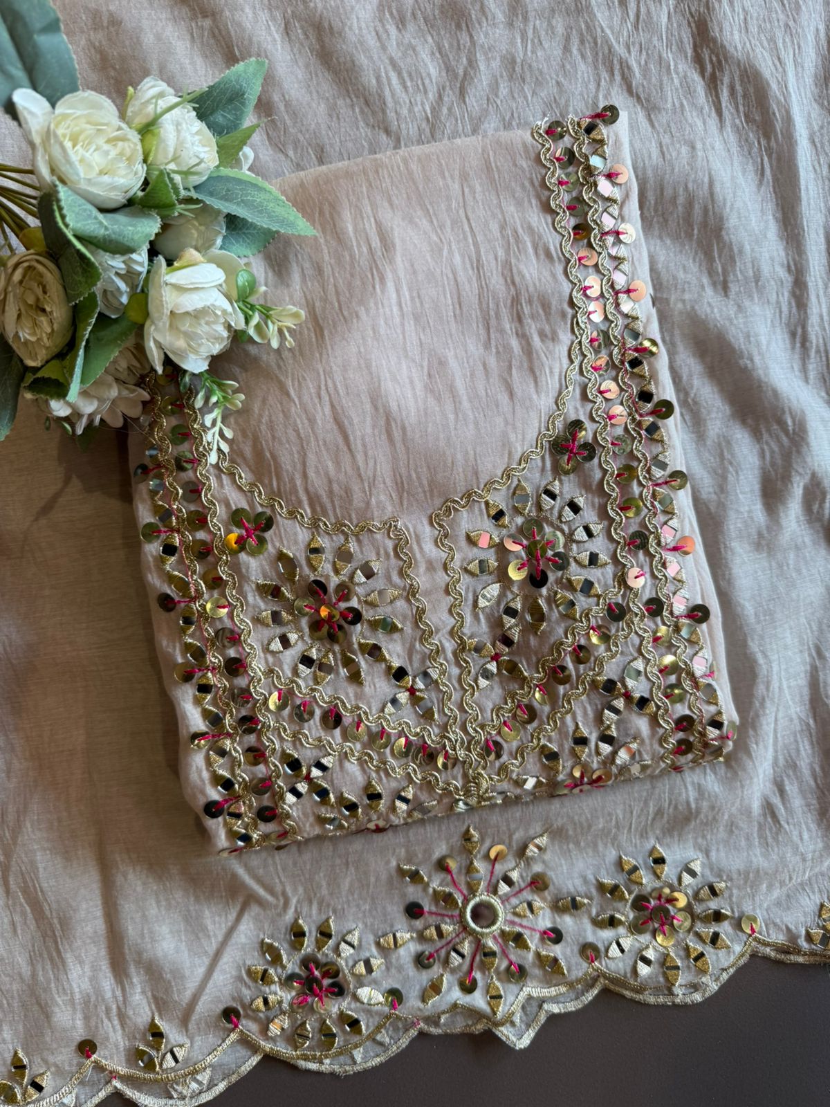 Premium Chanderi Mul chanderi unstitched suit