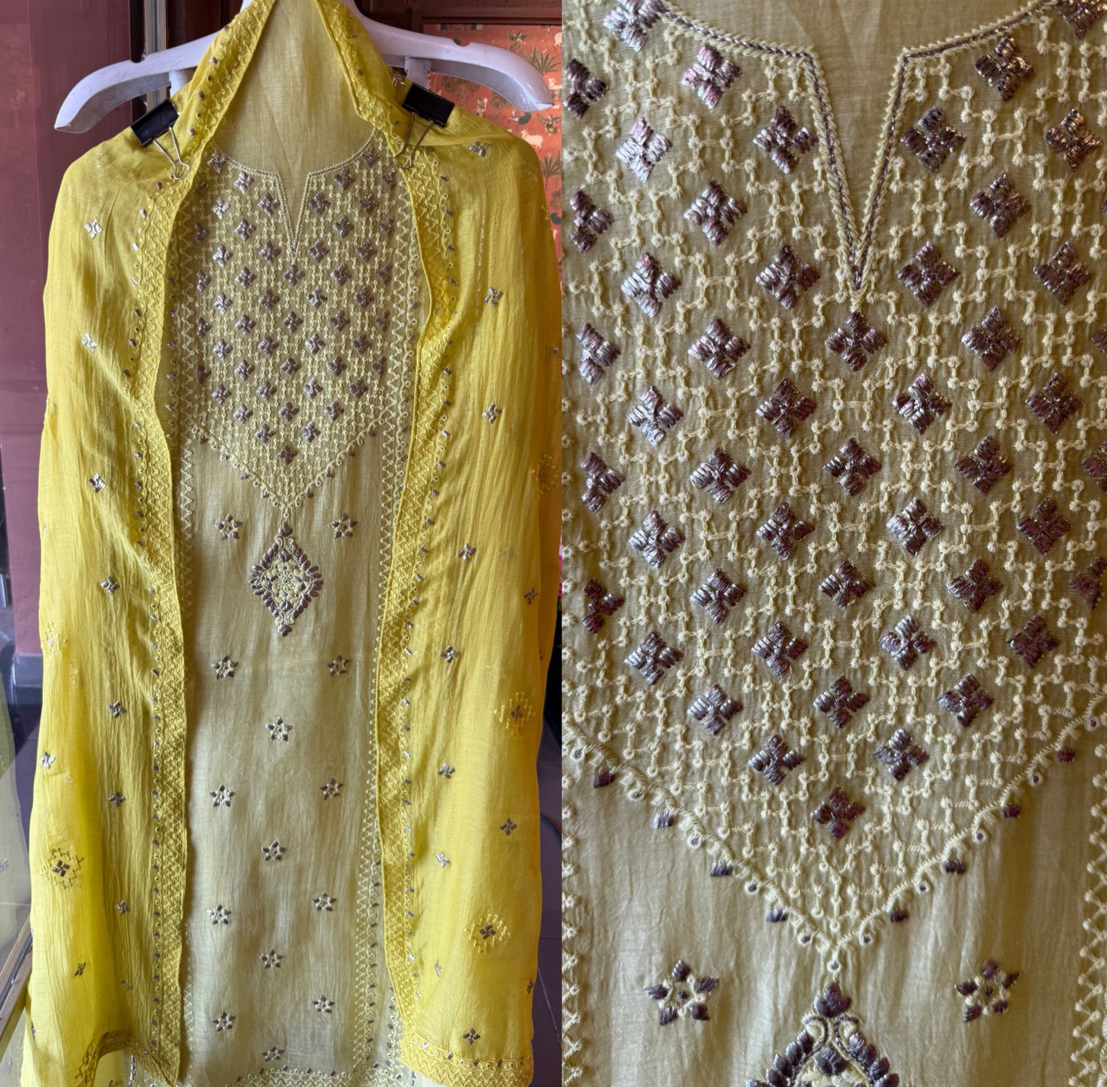 Chickenkaari tone on tone Embroidered Suit