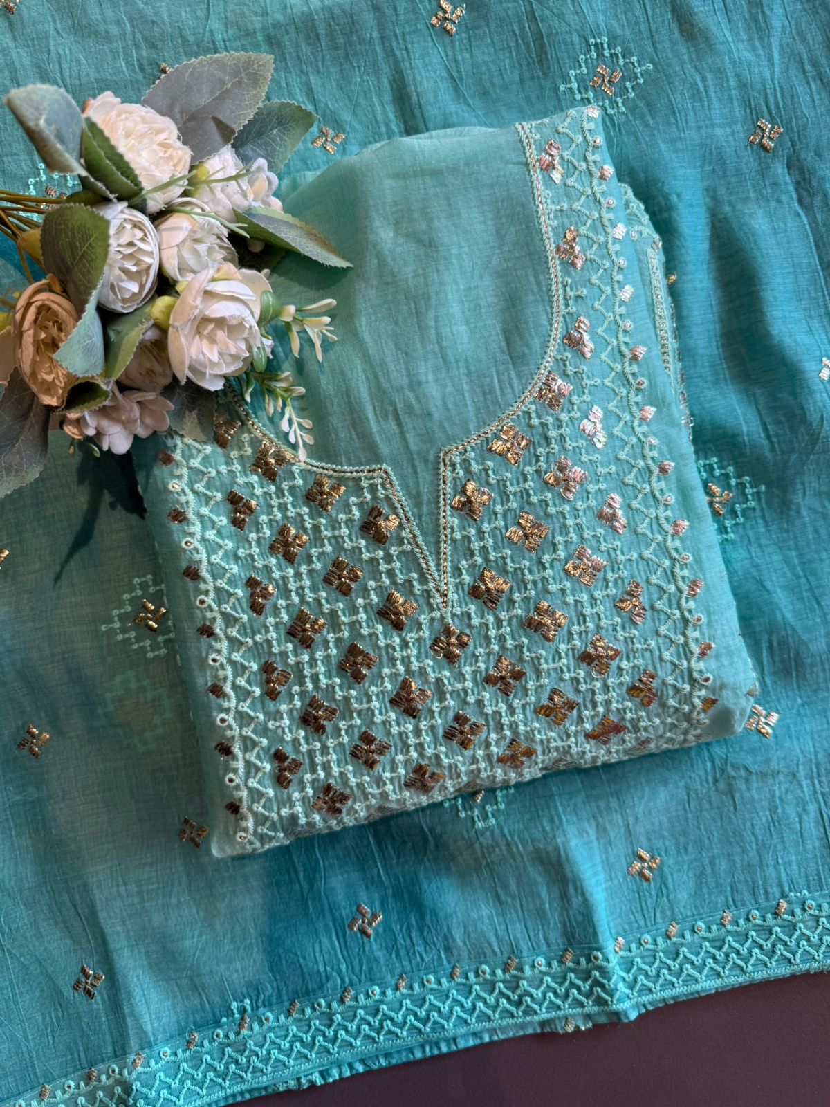 Chickenkaari tone on tone Embroidered Suit