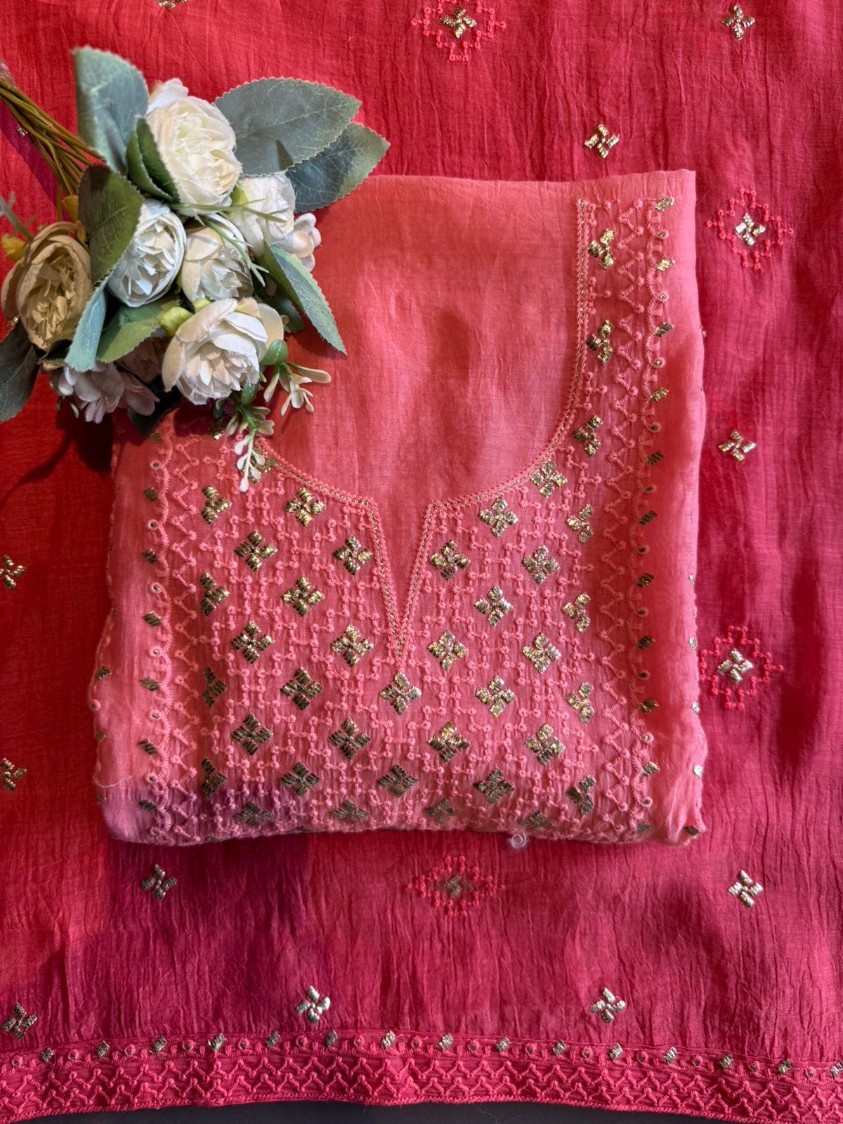 Chickenkaari tone on tone Embroidered Suit