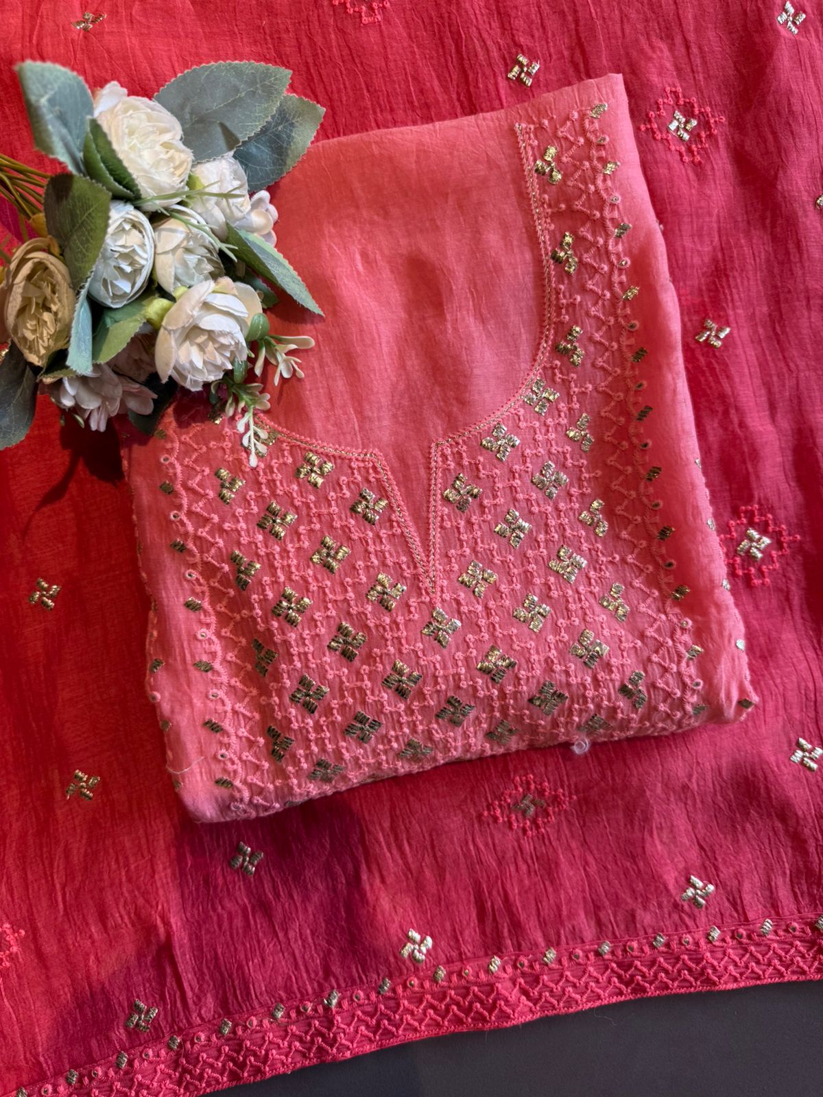 Chickenkaari tone on tone Embroidered Suit