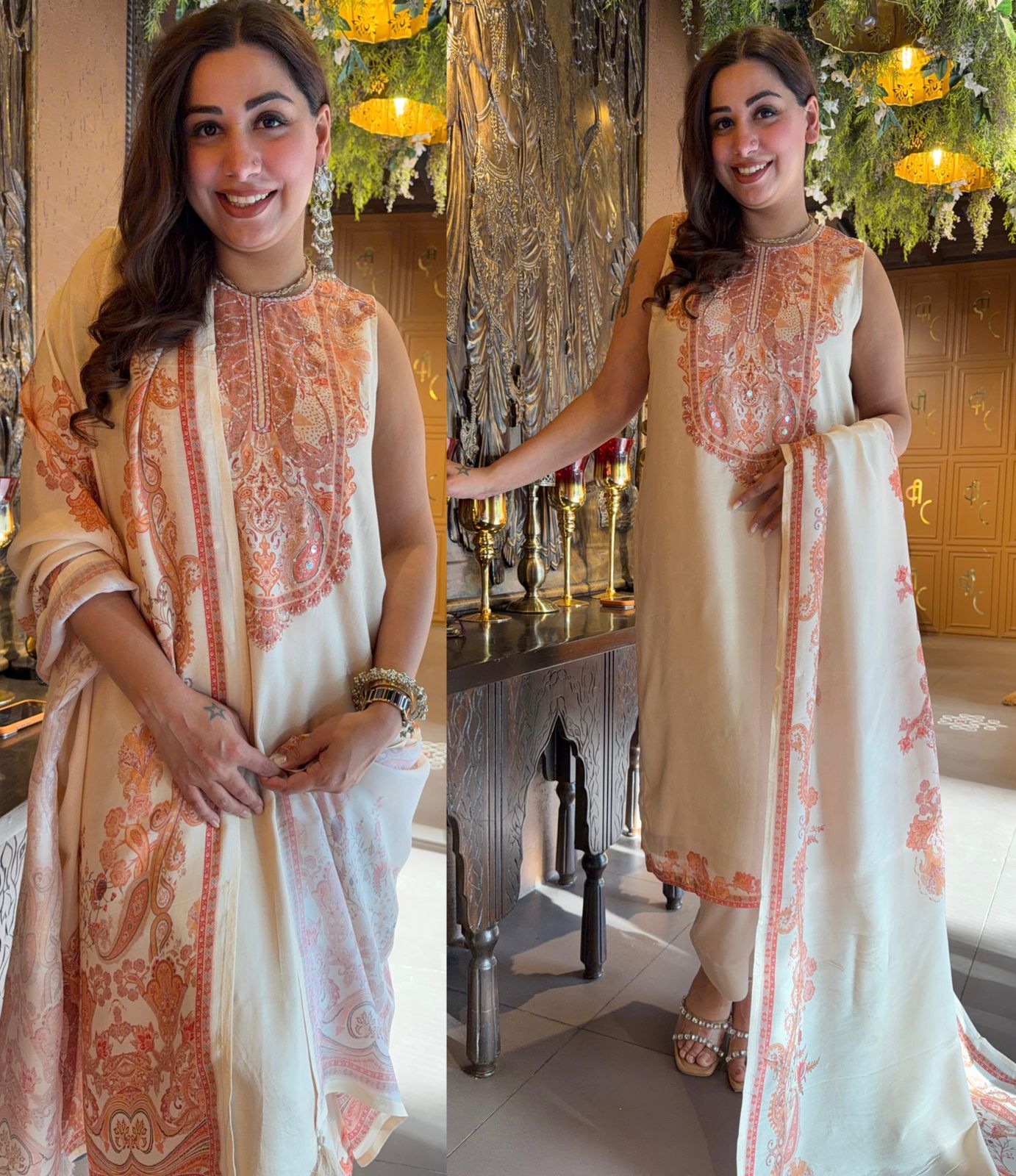 Paisley digital Printed Suit Set on Muslin