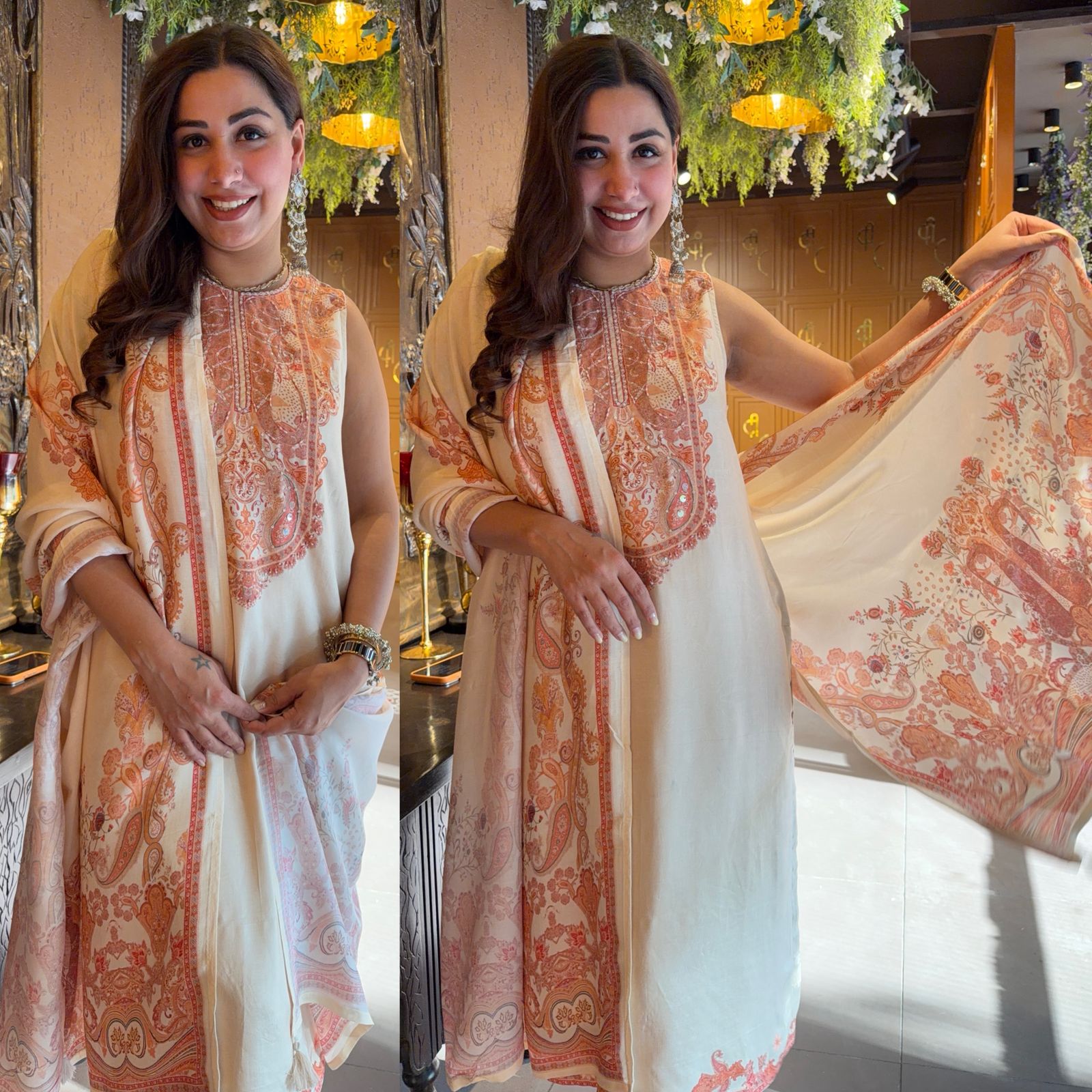 Paisley digital Printed Suit Set on Muslin