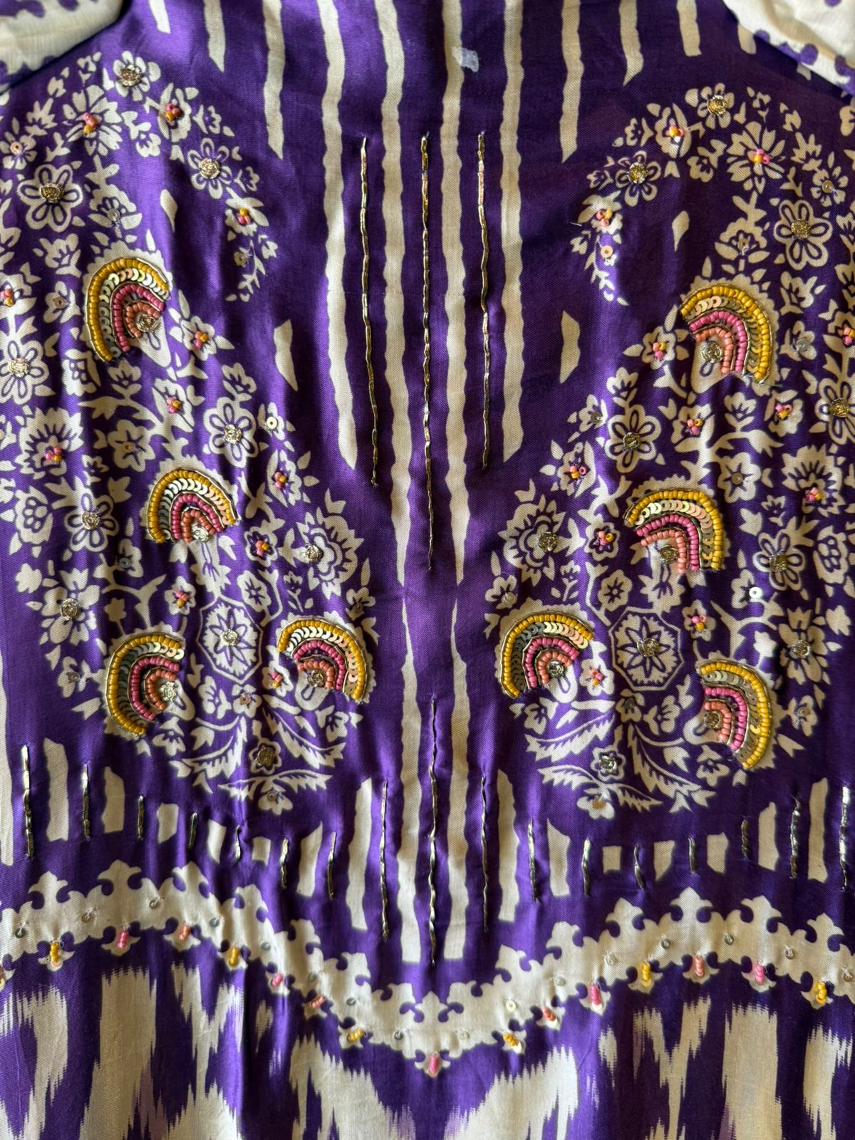 Pure GAJJI silk Ikat Printed Suit Set