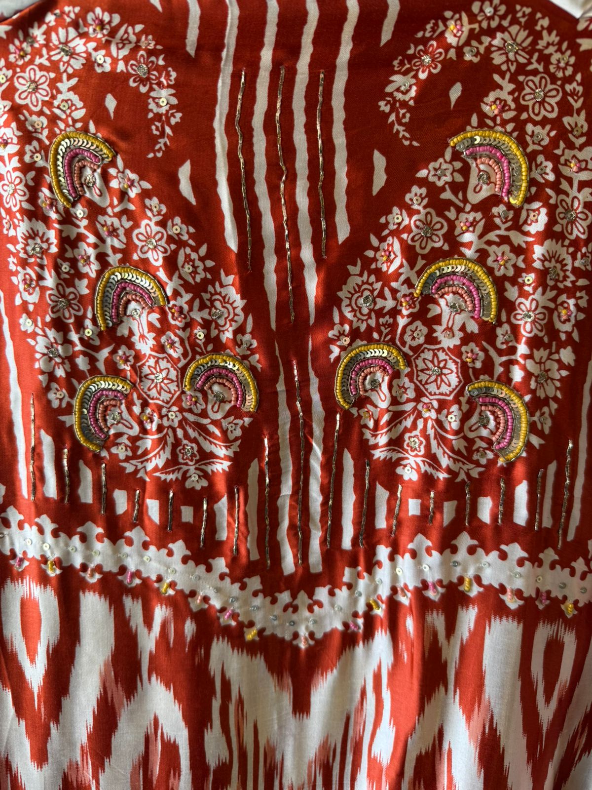 Pure GAJJI silk Ikat Printed Suit Set