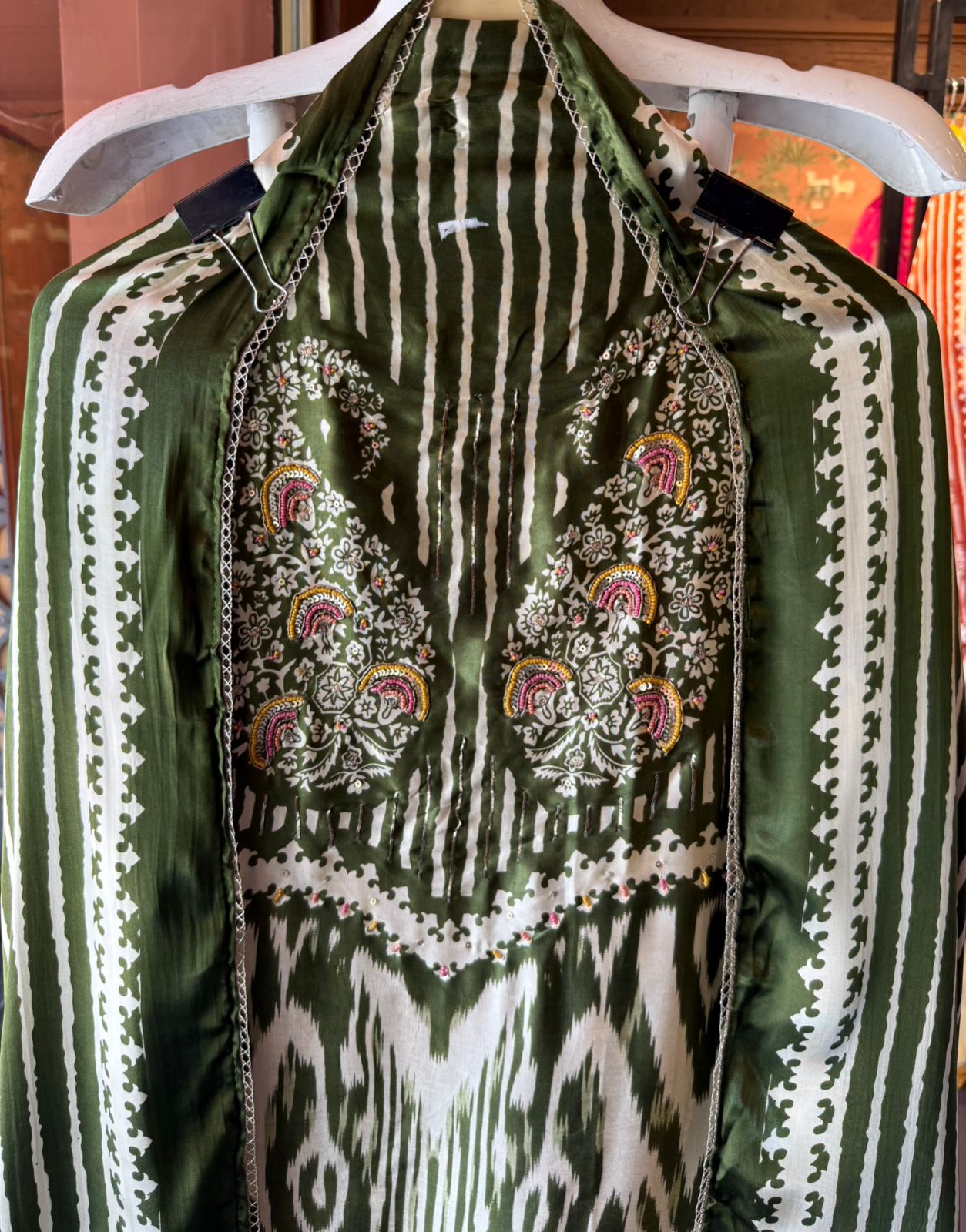 Pure GAJJI silk Ikat Printed Suit Set