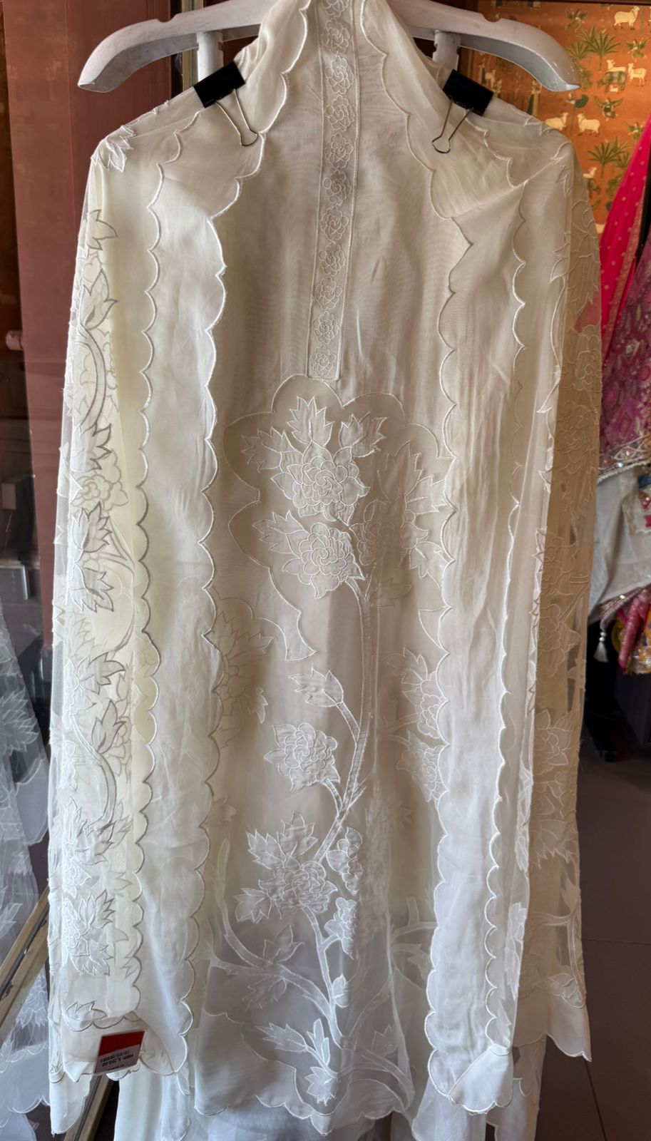 Soft organza unstitched Kurta