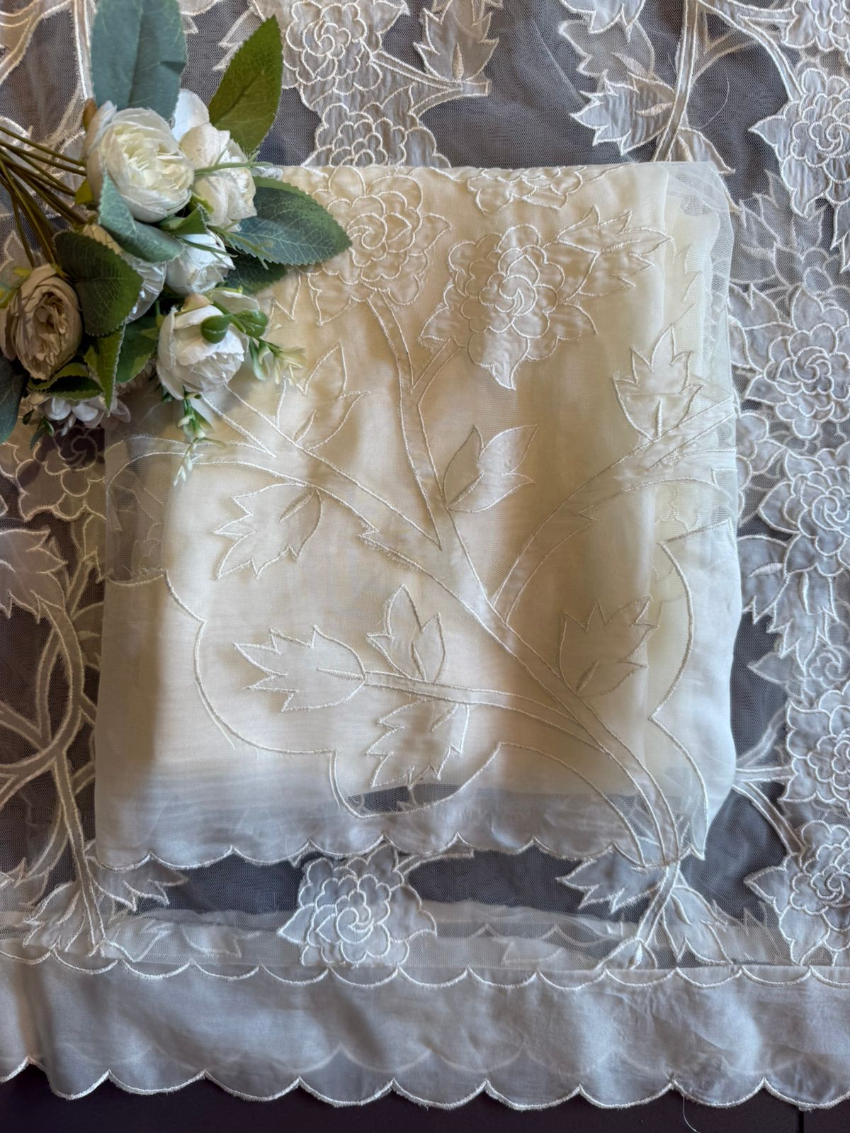 Soft organza unstitched Kurta