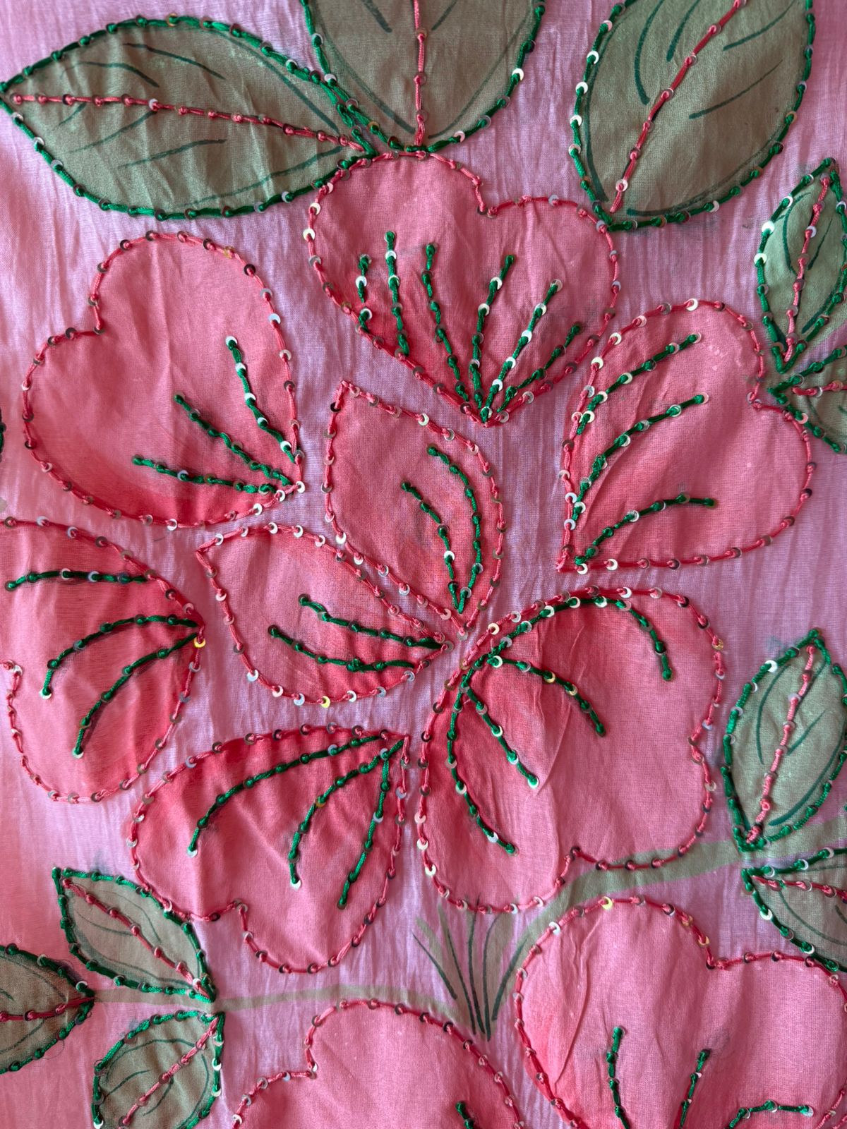 Floral Hand Painted mul cotton Unstitched suit