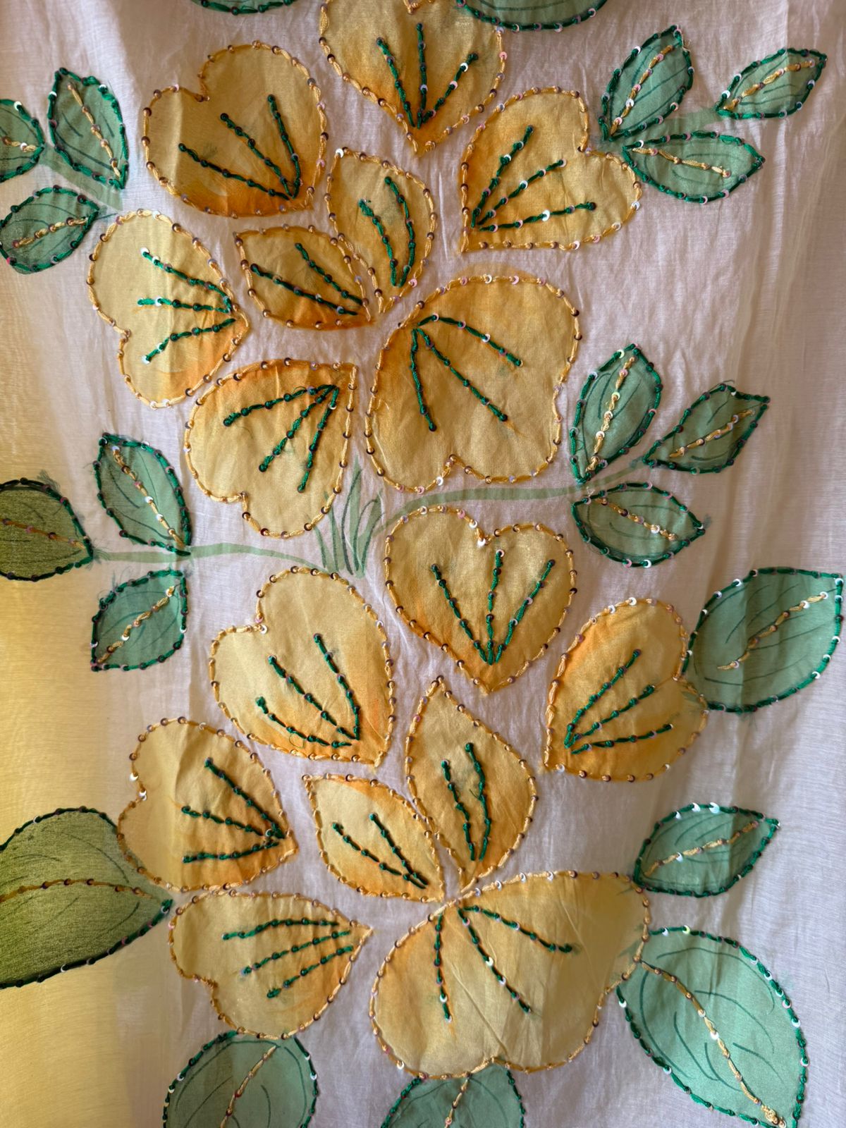 Floral Hand Painted mul cotton Unstitched suit