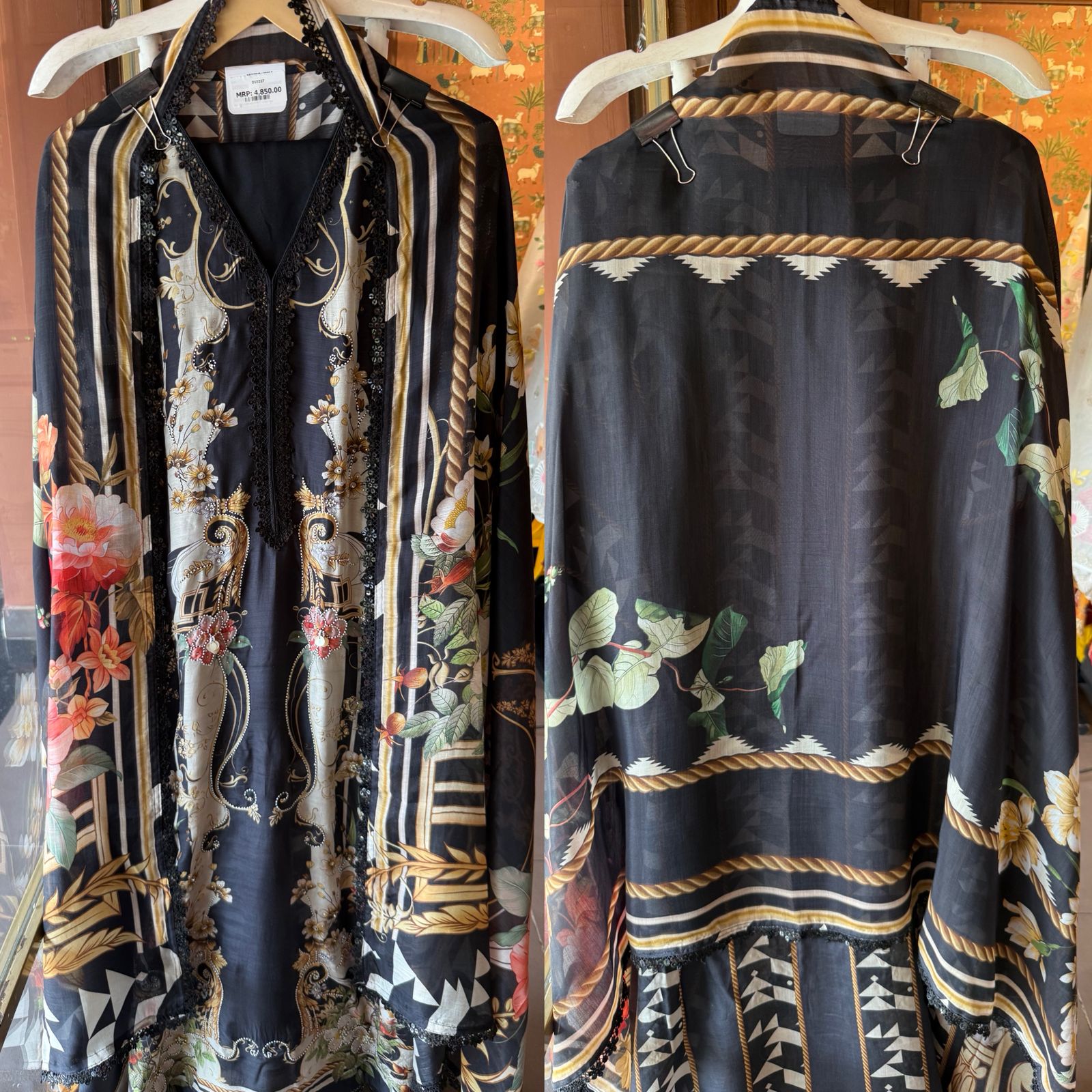 Black Printed Statement Pakistani digital printed Suit