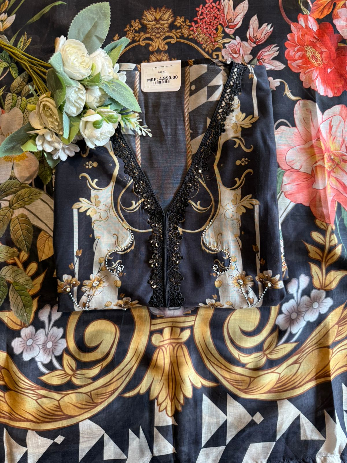 Black Printed Statement Pakistani digital printed Suit