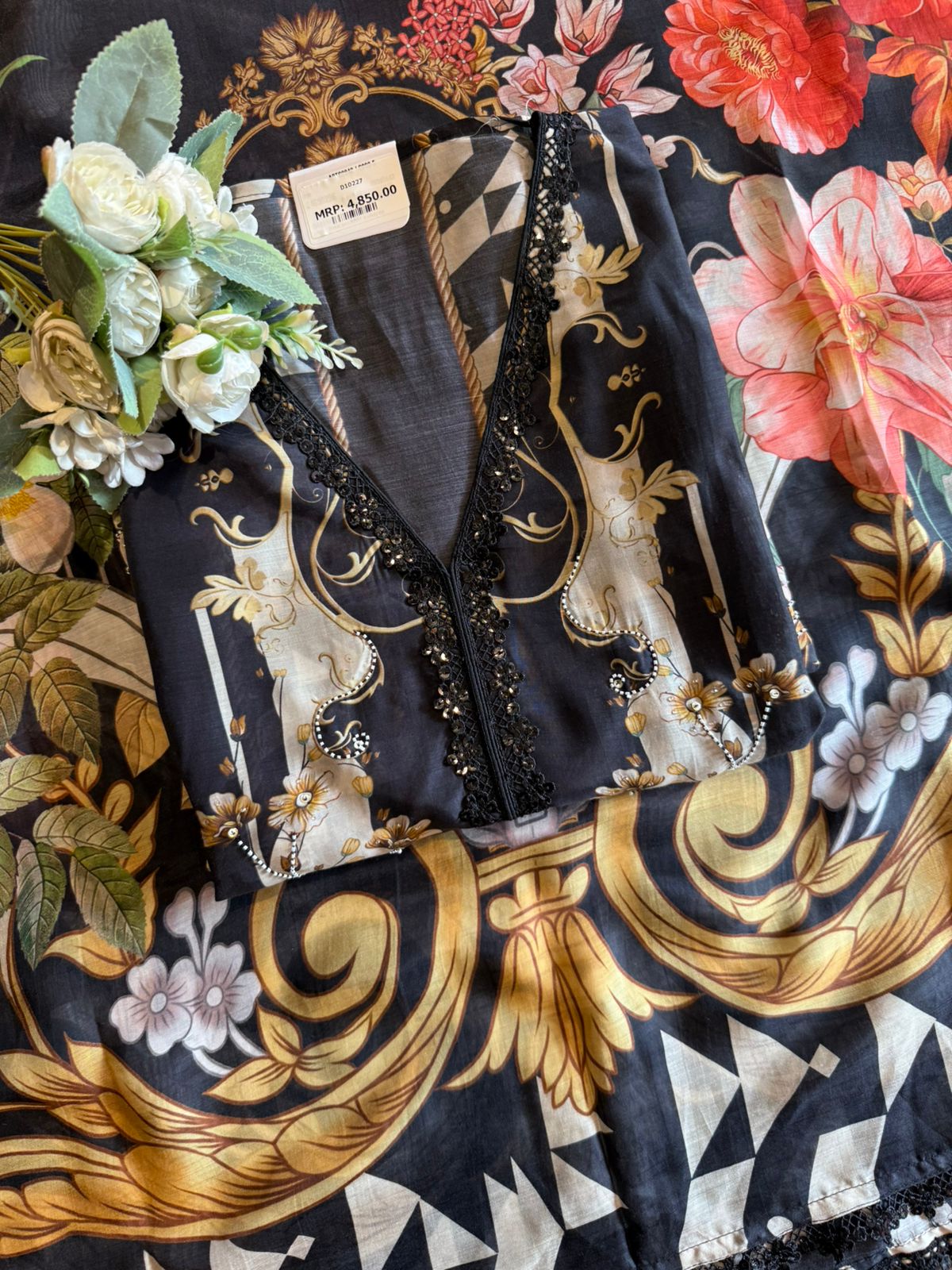 Black Printed Statement Pakistani digital printed Suit