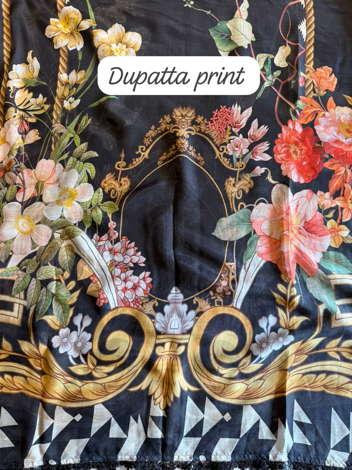 Black Printed Statement Pakistani digital printed Suit