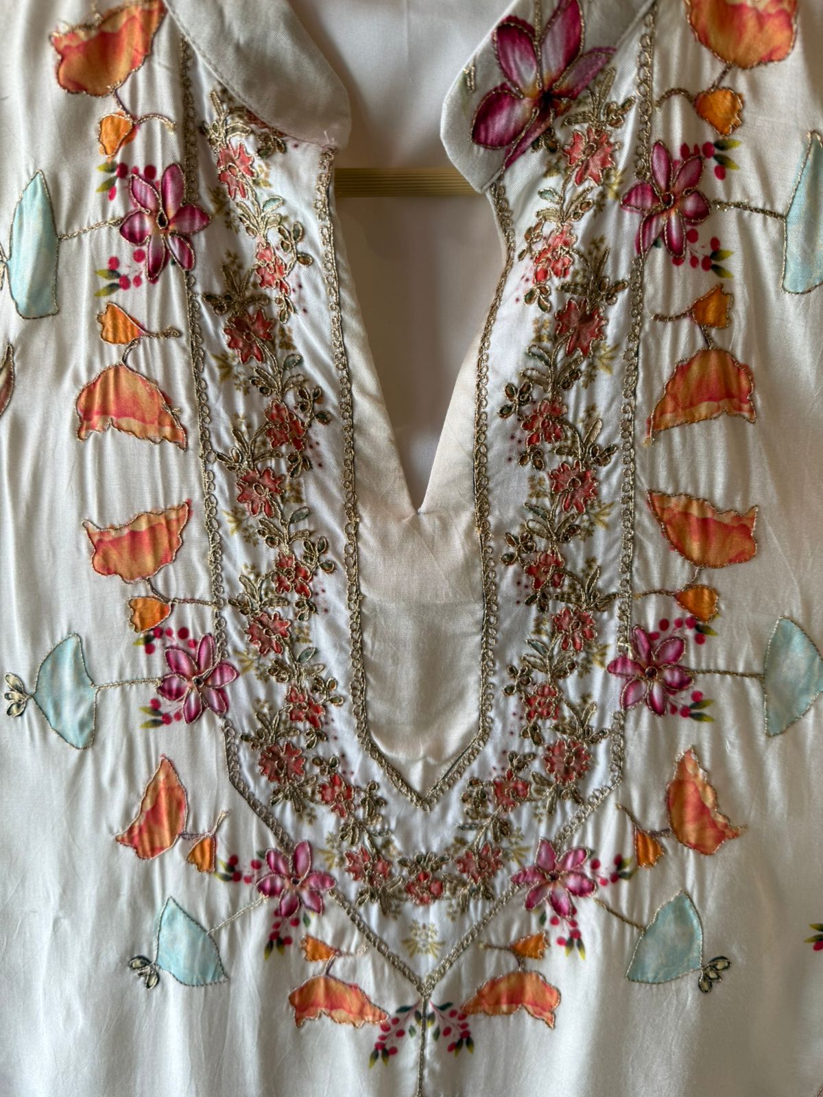 Ivory Botanical Embroidered Suit set