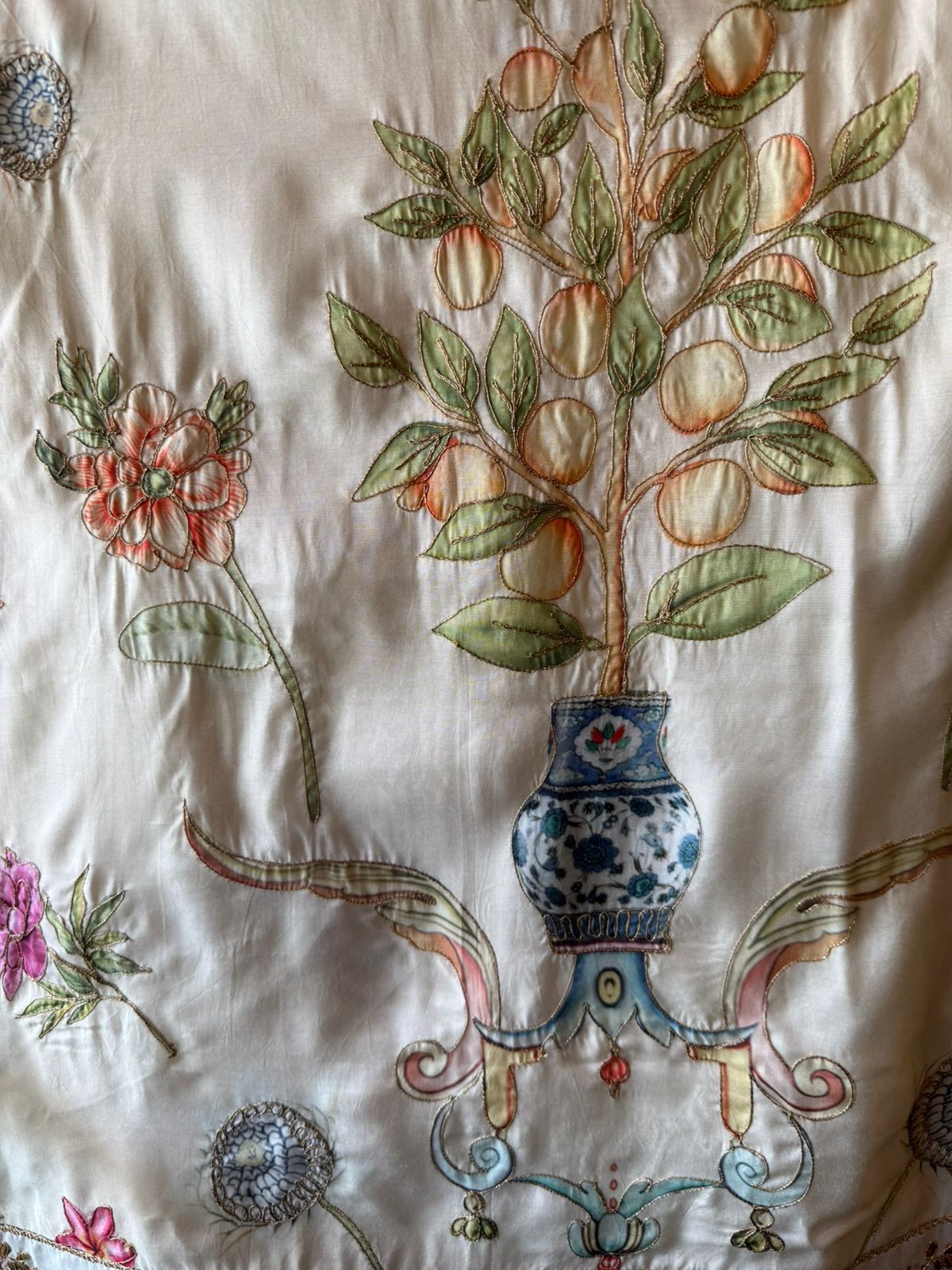Ivory Botanical Embroidered Suit set