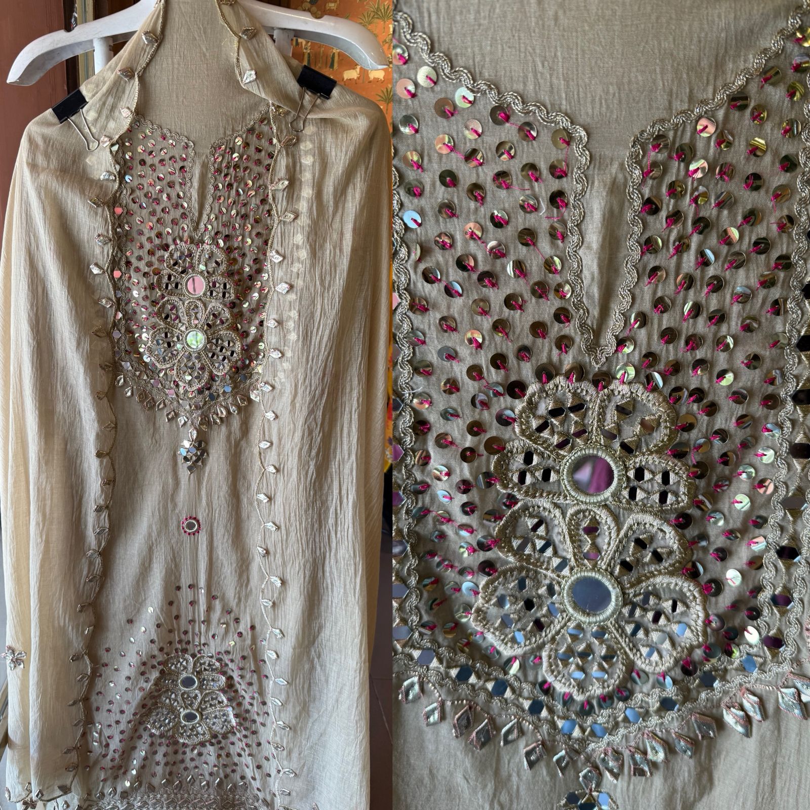 Heavily embellished traditional suit