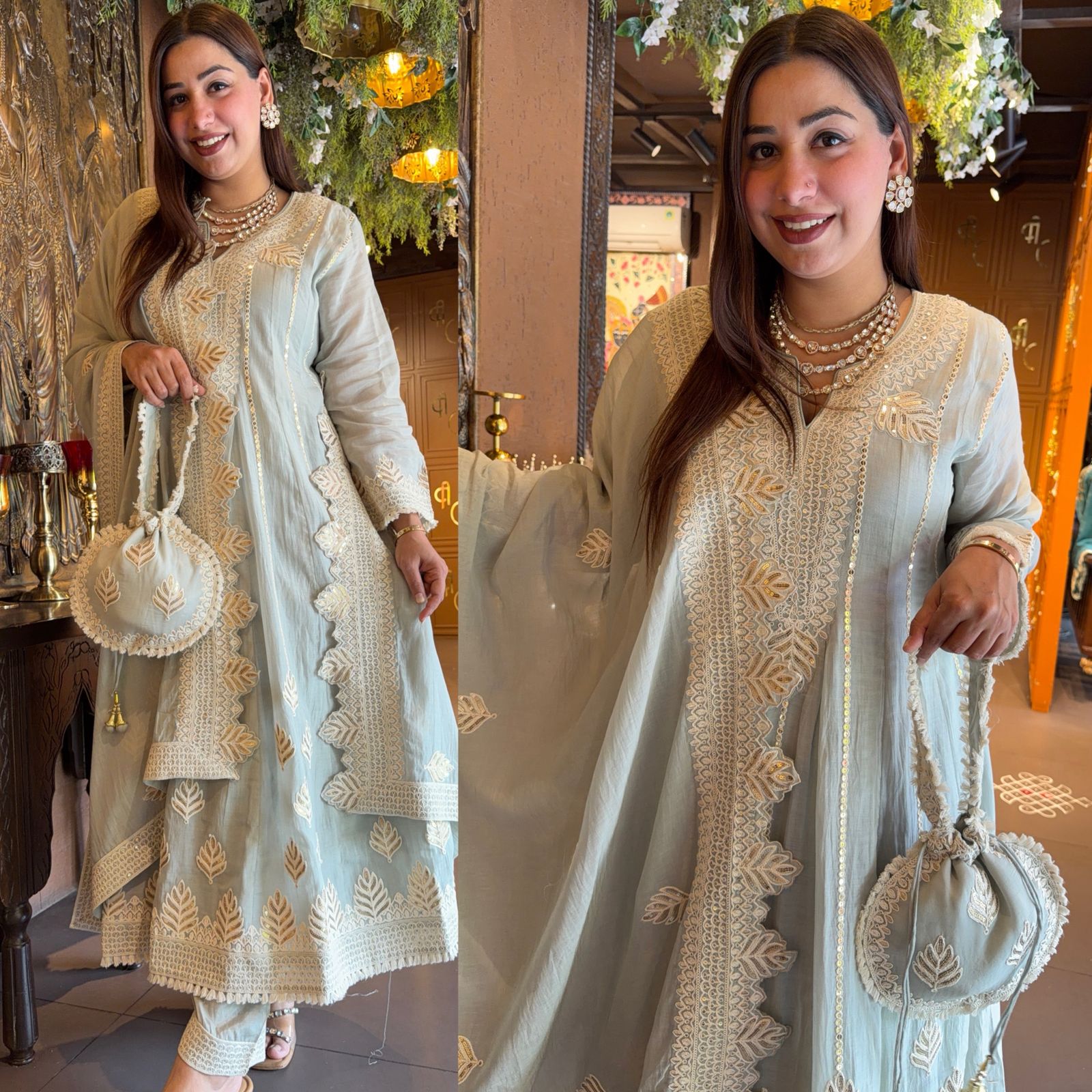 EMBROIDERED MUL COTTON ANARKALI