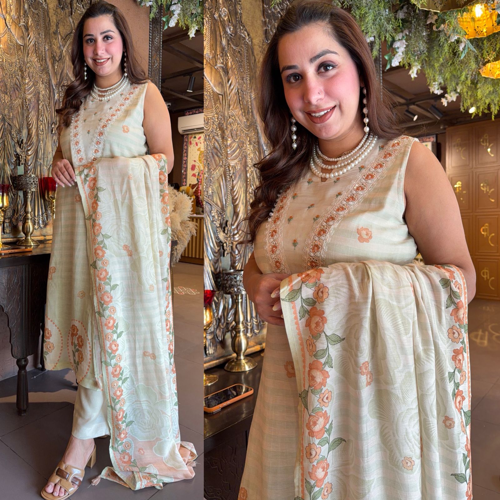 BEAUTIFUL FLORAL PRINTED MUSLIN SUIT SET