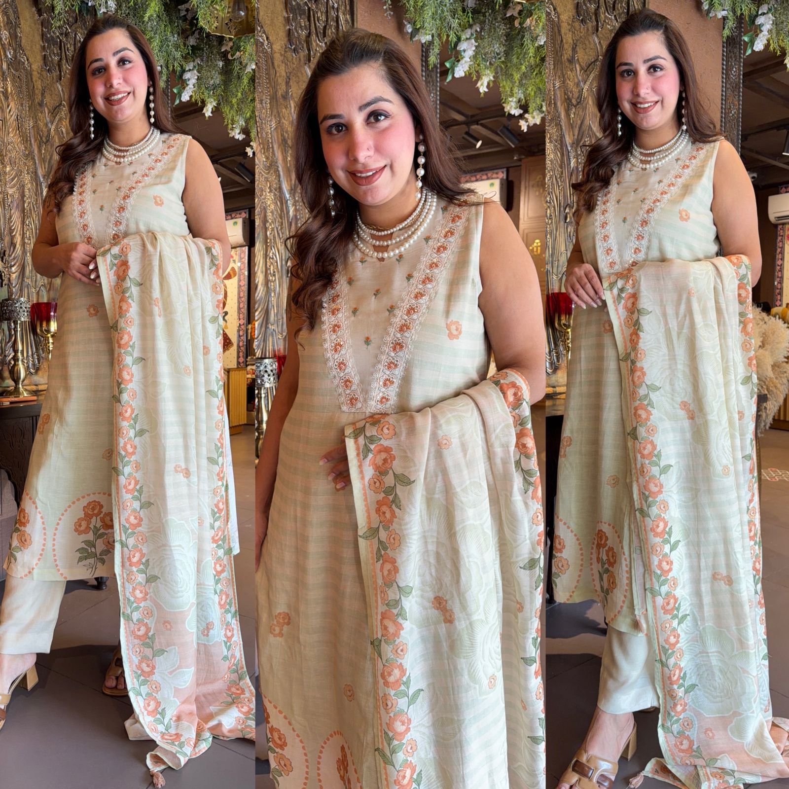 BEAUTIFUL FLORAL PRINTED MUSLIN SUIT SET