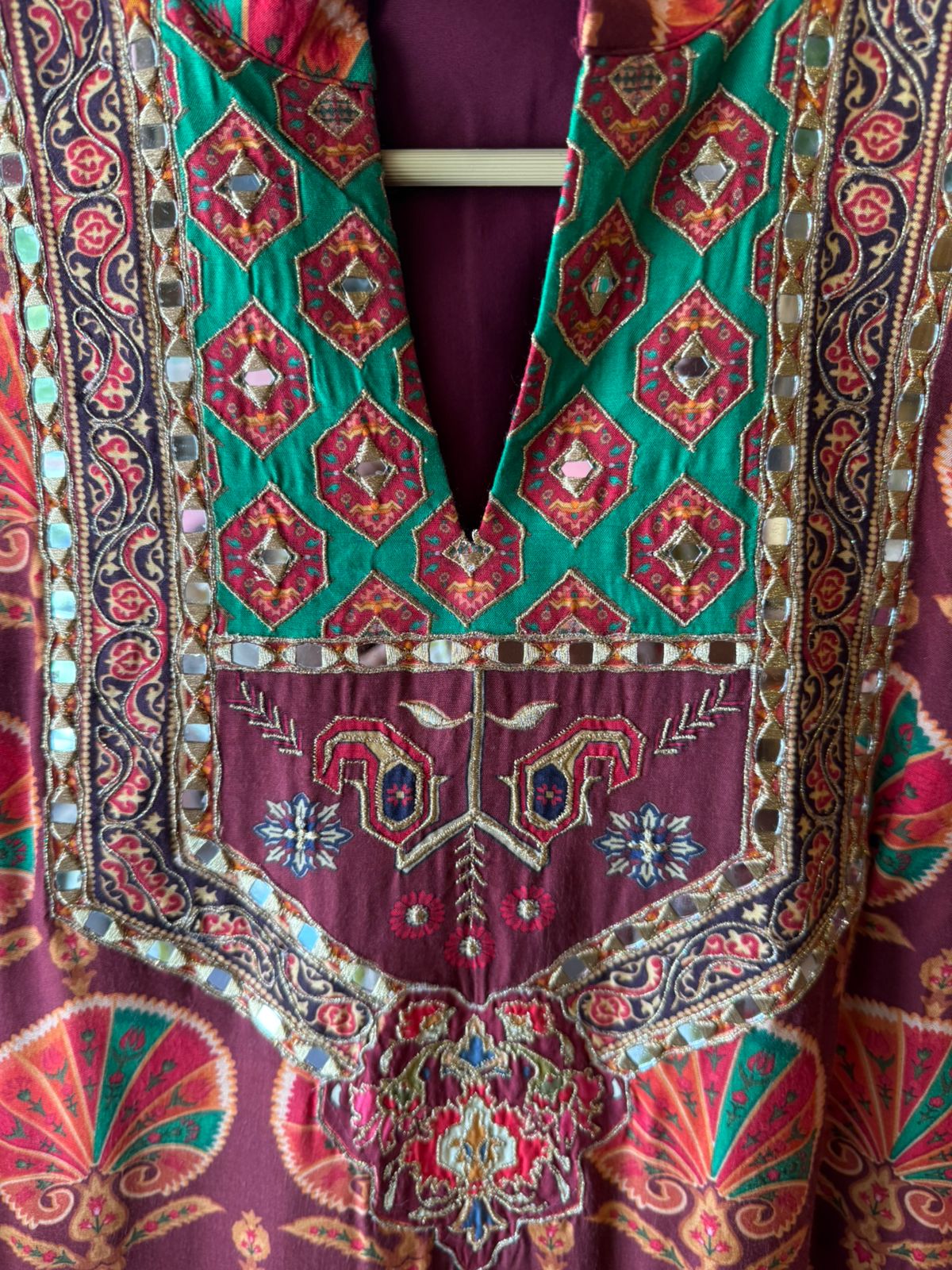 Maroon Heritage Printed Suit set