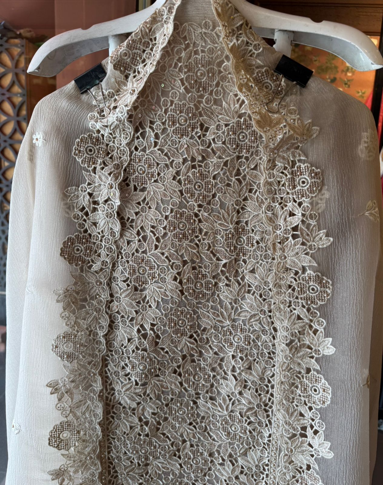 Embroidered Cutwork Statement Unstitched Suit Set