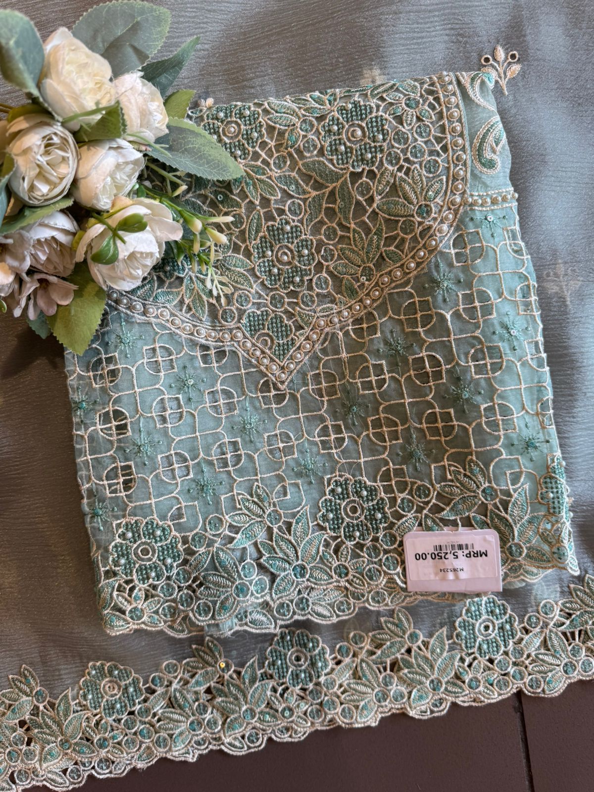 Embroidered Cutwork Statement Unstitched Suit Set
