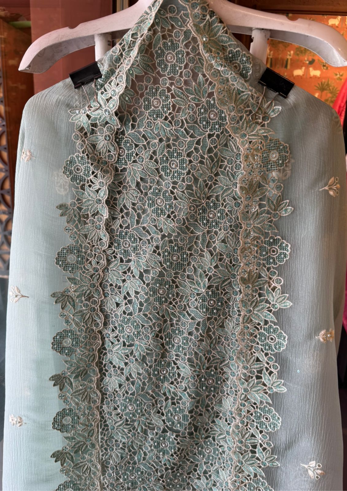 Embroidered Cutwork Statement Unstitched Suit Set