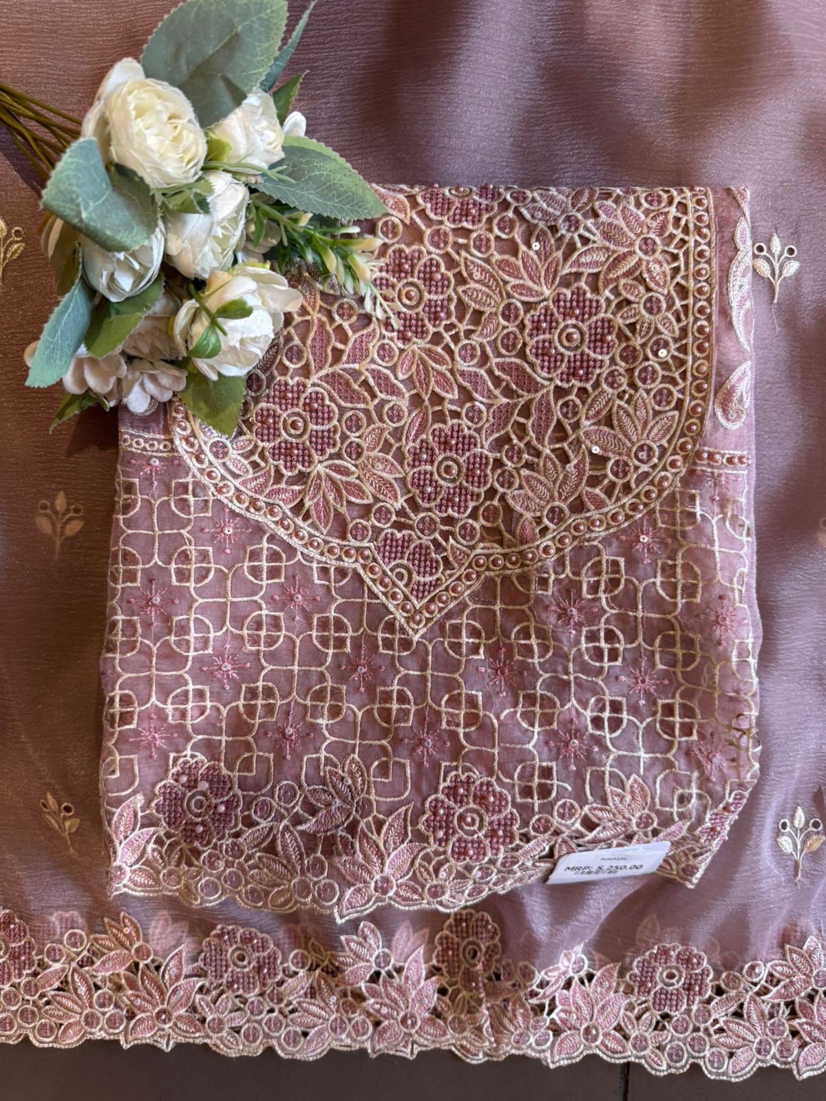Embroidered Cutwork Statement Unstitched Suit Set