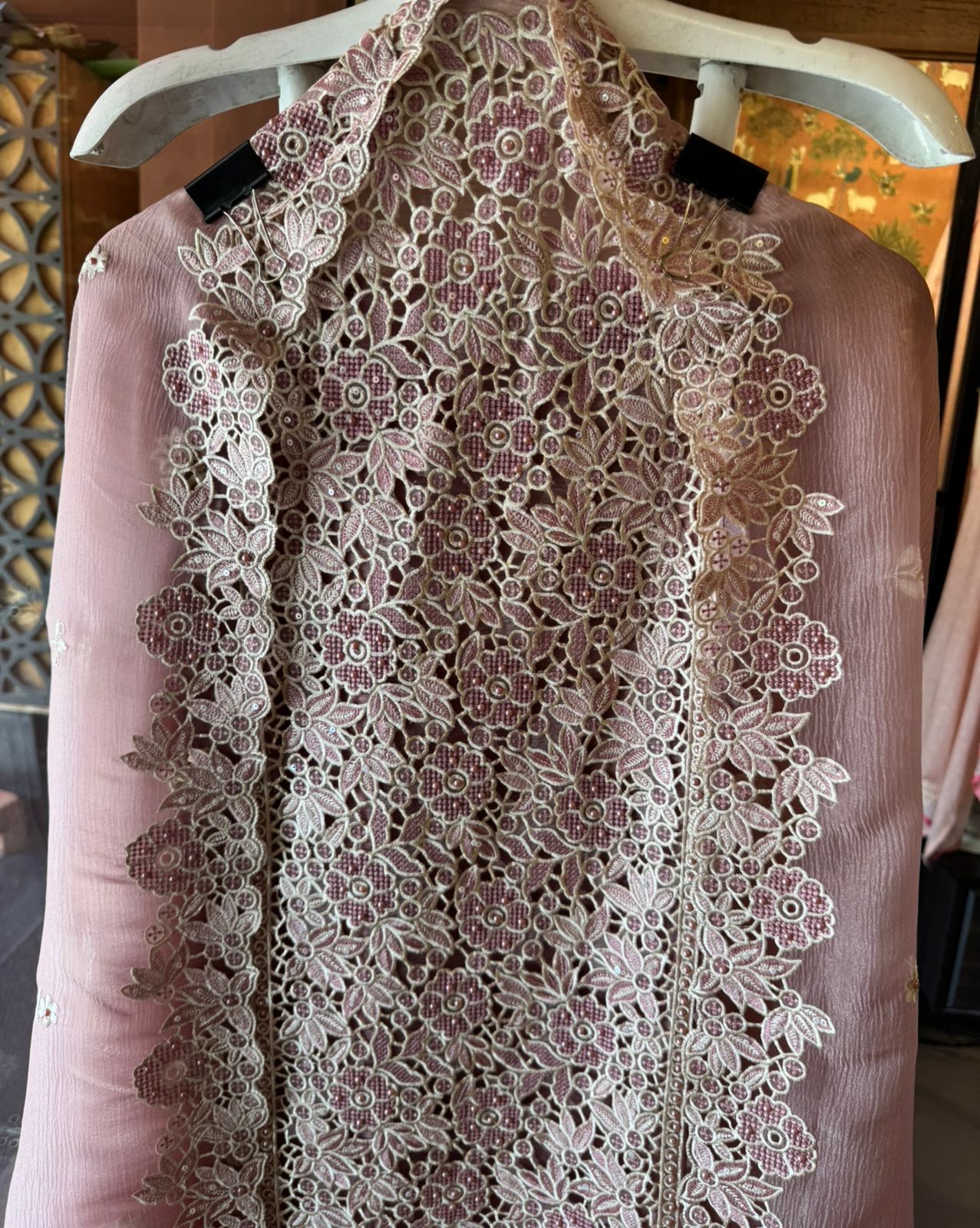 Embroidered Cutwork Statement Unstitched Suit Set