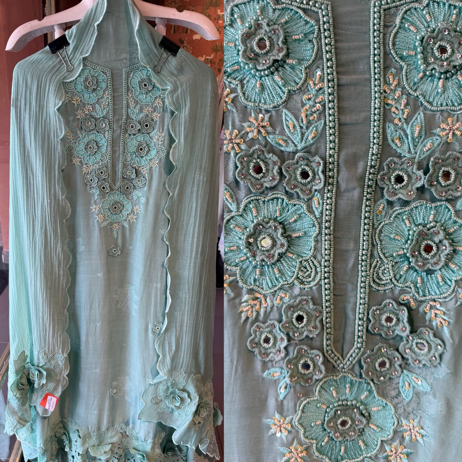 Floral Embroidered Suit Set For Summers