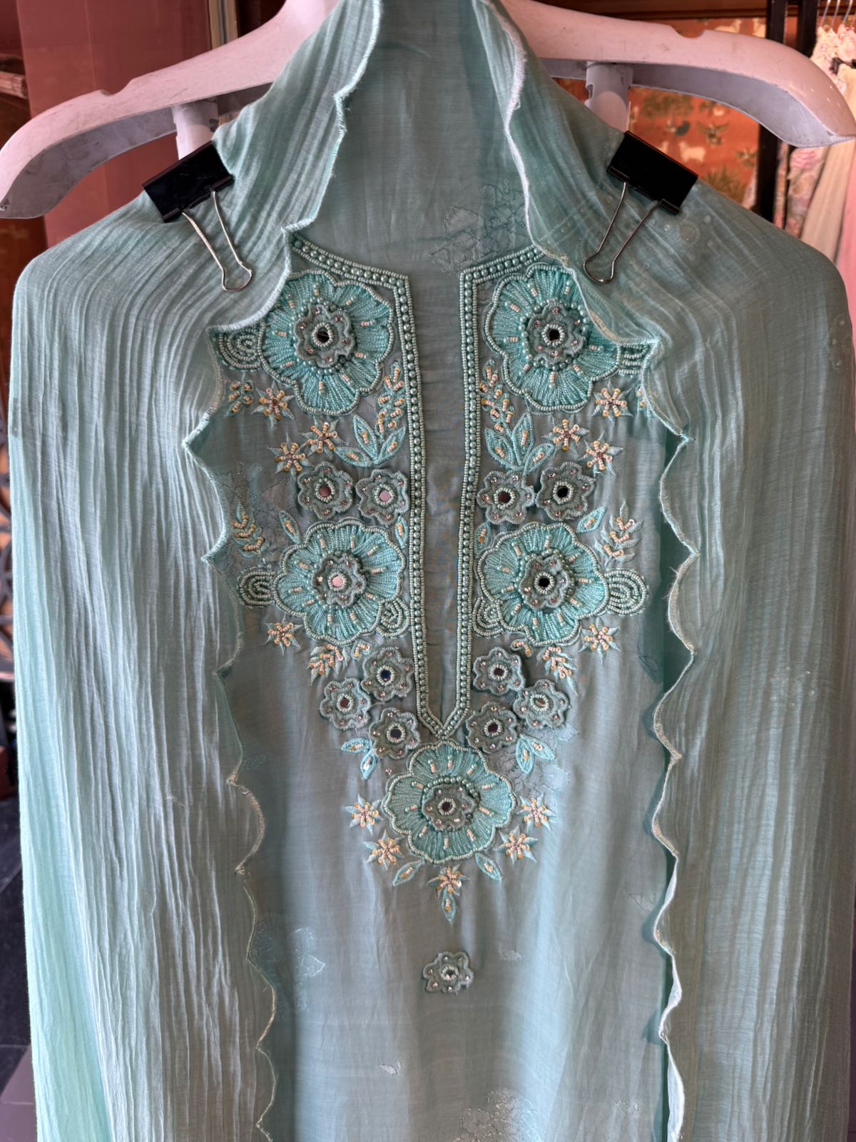 Floral Embroidered Suit Set For Summers