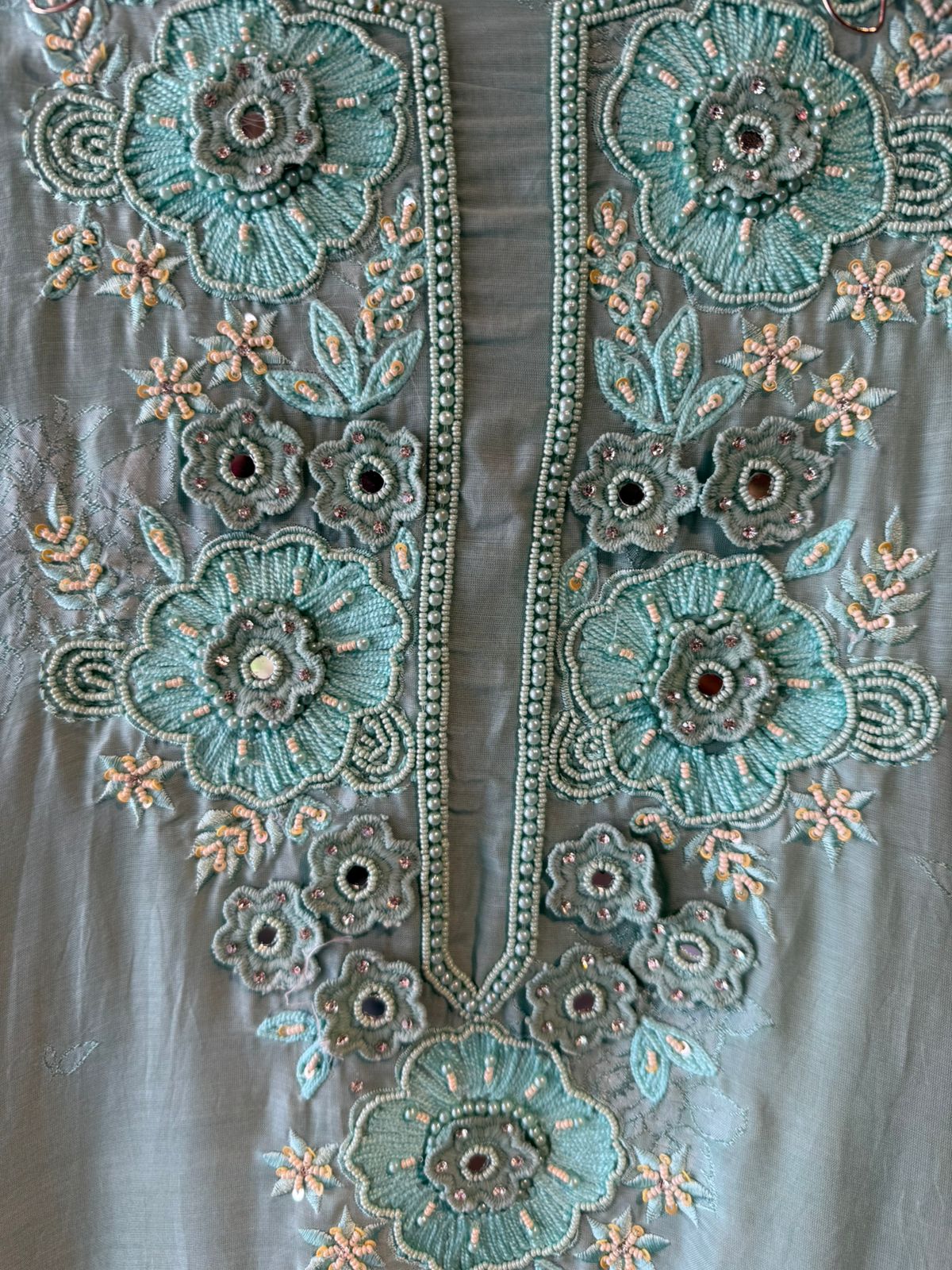 Floral Embroidered Suit Set For Summers