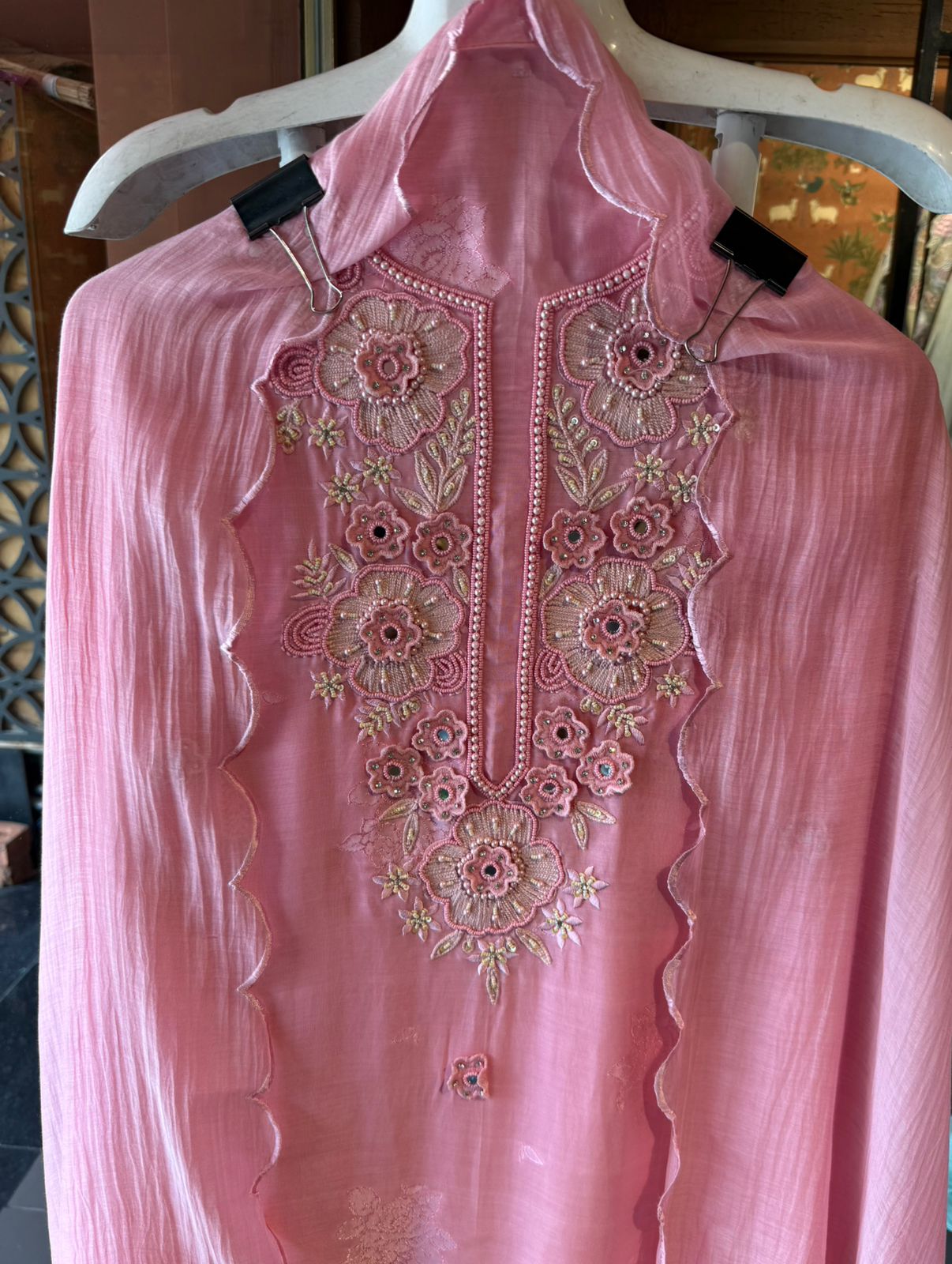 Floral Embroidered Suit Set For Summers