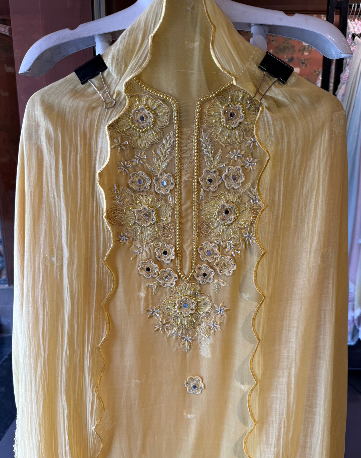 Floral Embroidered Suit Set For Summers