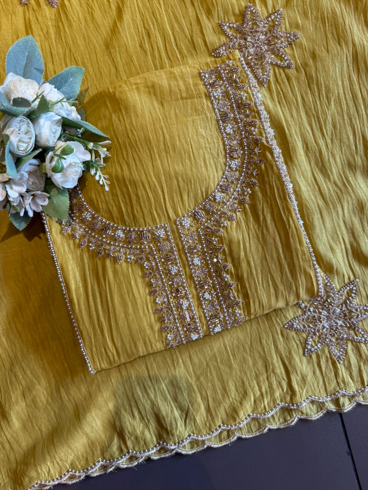Lightweight crinkled Mul cotton Suit